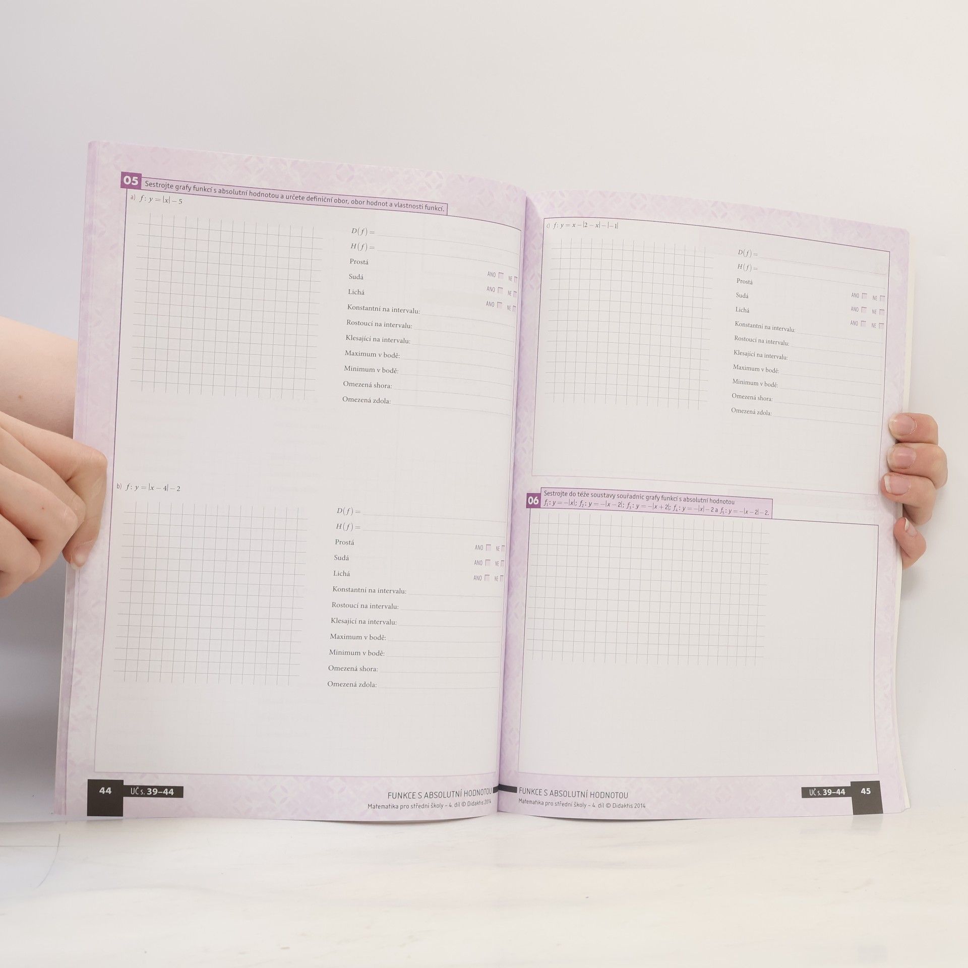 Magda Králová Matematika pro střední školy. 4. díl, Funkce I. Pracovní sešit