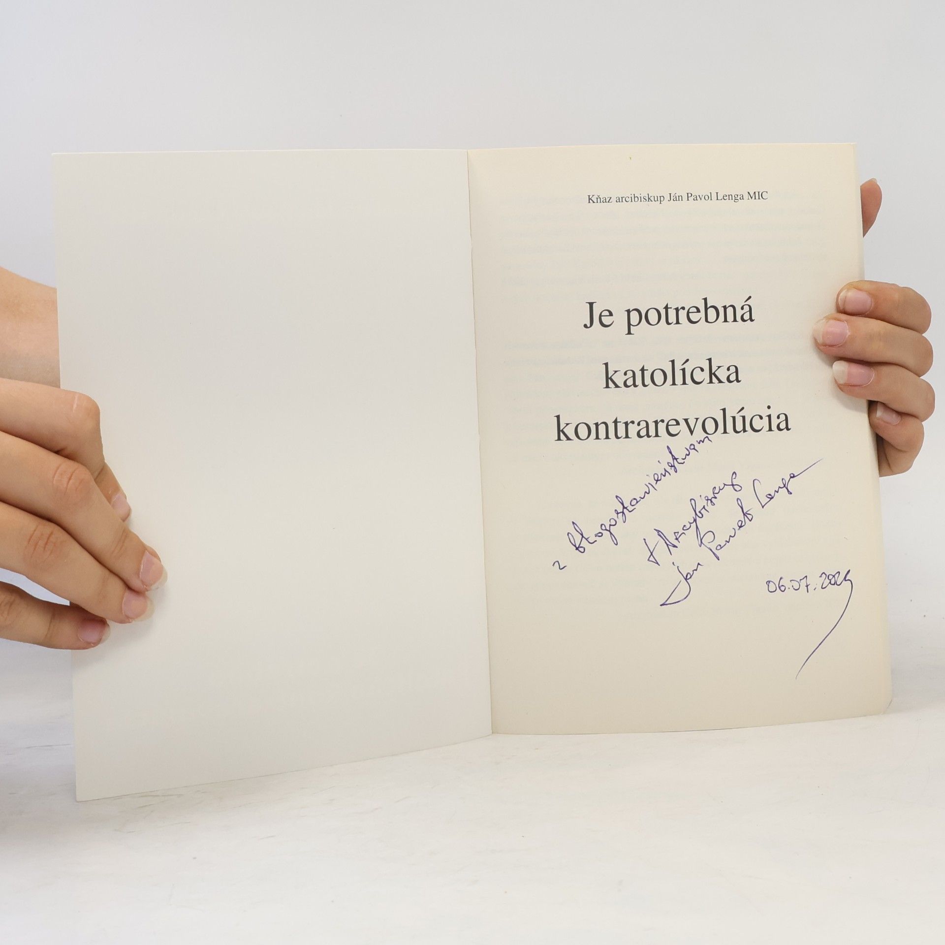 Ján Pavol Lenga Je potrebná katolícka kontrarevolúcia