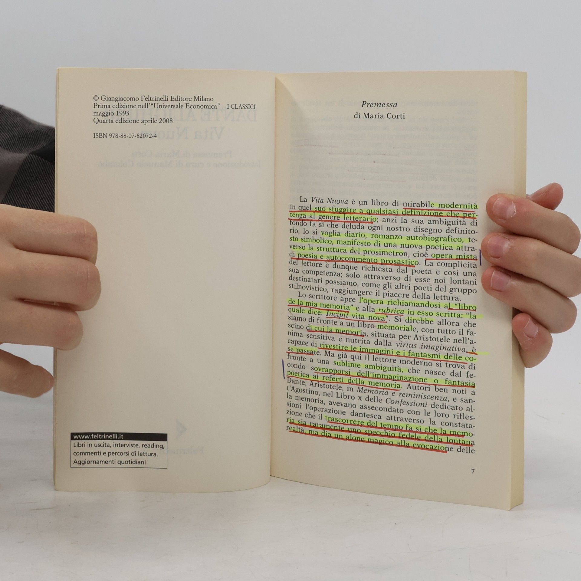 Dante Alighieri Universale economica. I classici - 2072: Vita Nuova