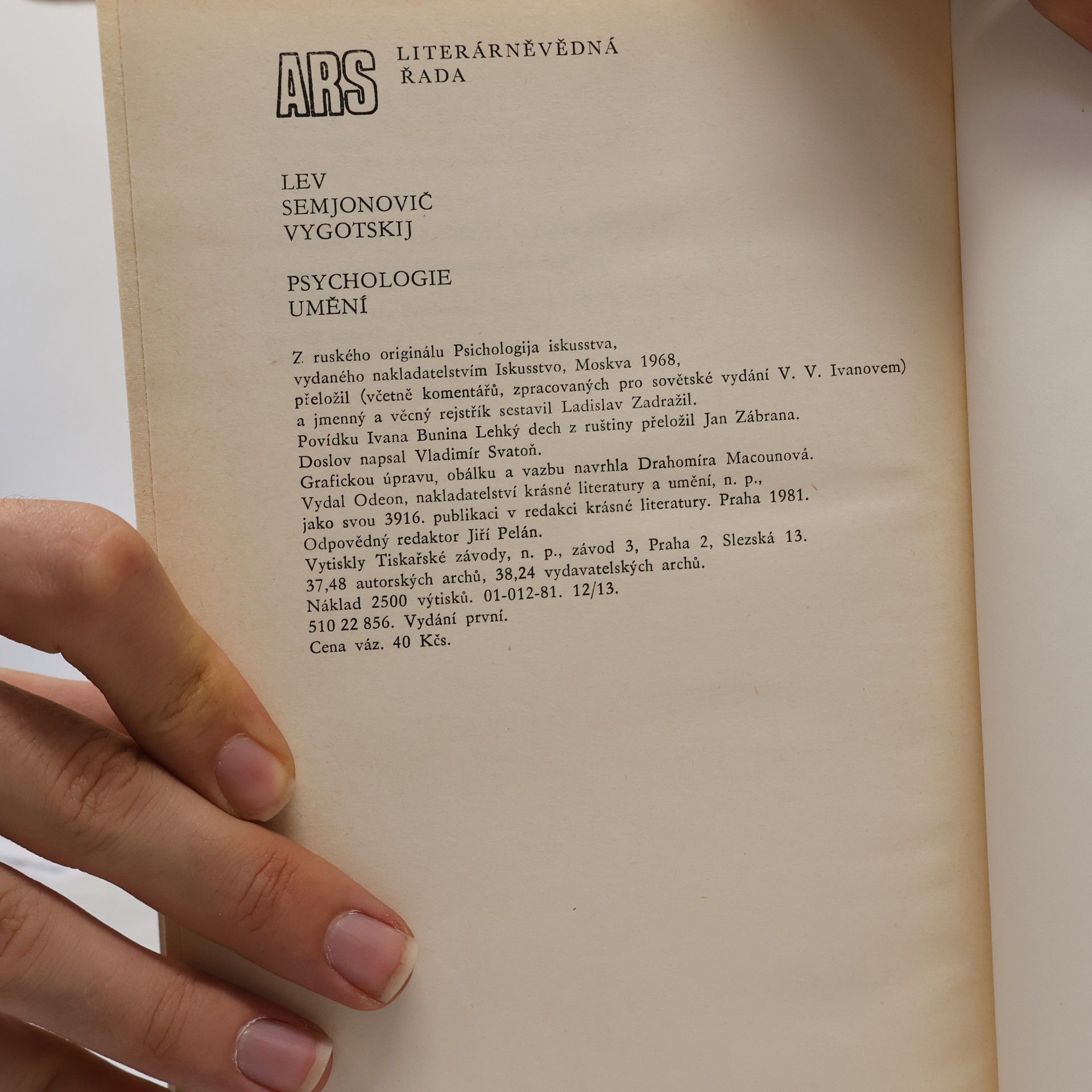 Lev Vygotskij Psychologie umění