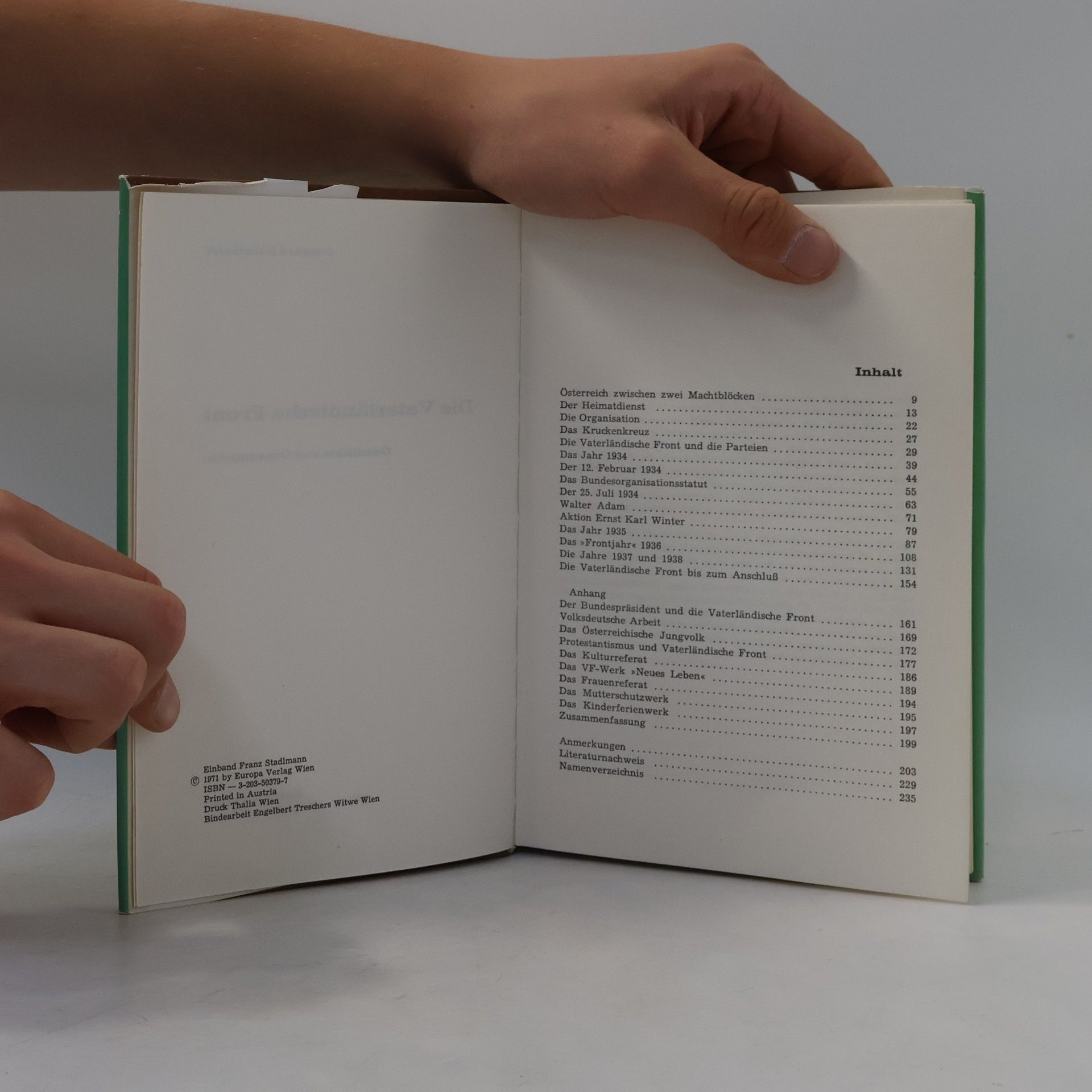 Irmgard Bohunovsky-Bärnthaler Die Vaterländische Front: Geschichte und Organisation