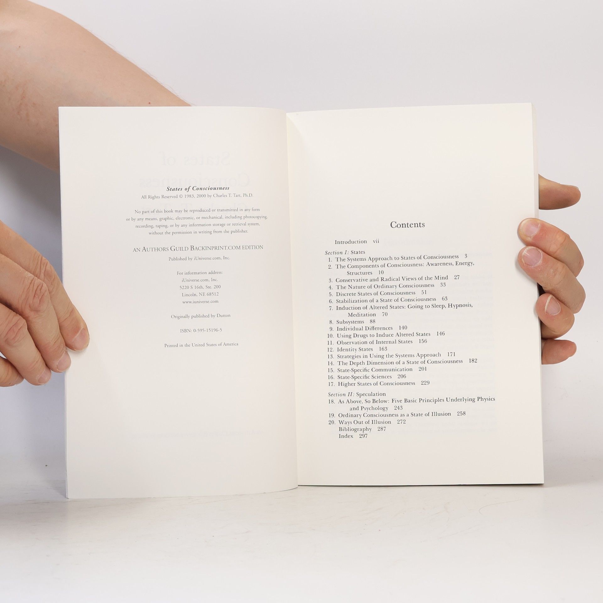 Charles T. Tart States of Consciousness: An Authors Guild Backinprint.com Edition