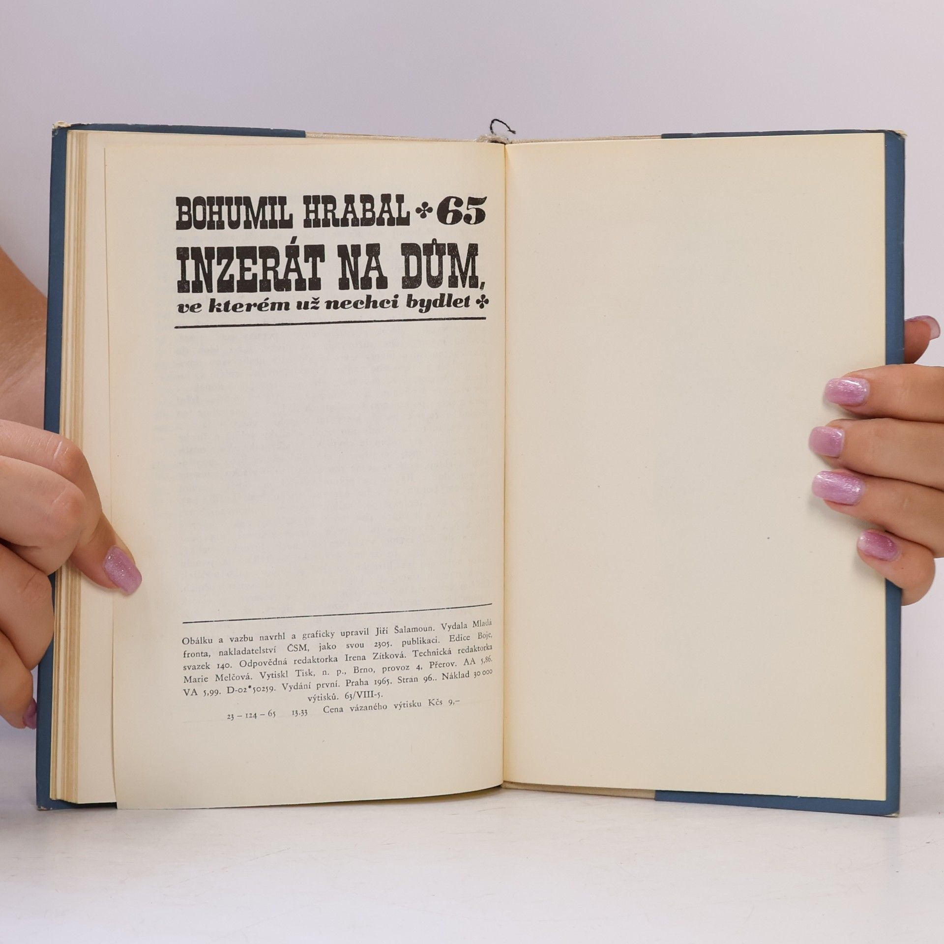 Bohumil Hrabal Inzerát na dům, ve kterém už nechci bydlet