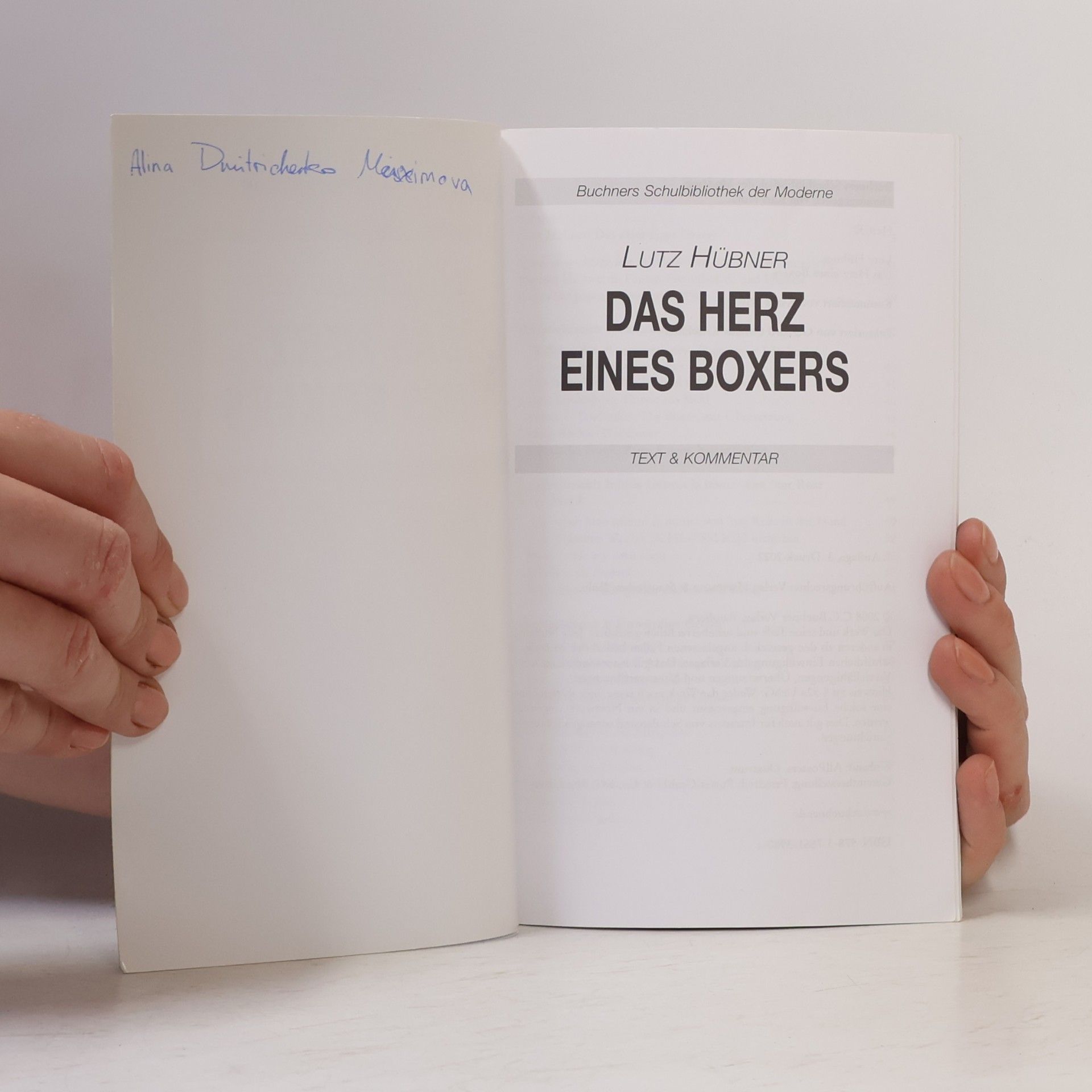 Lutz Hübner Buchners Schulbibliothek der Moderne: Das Herz eines Boxers