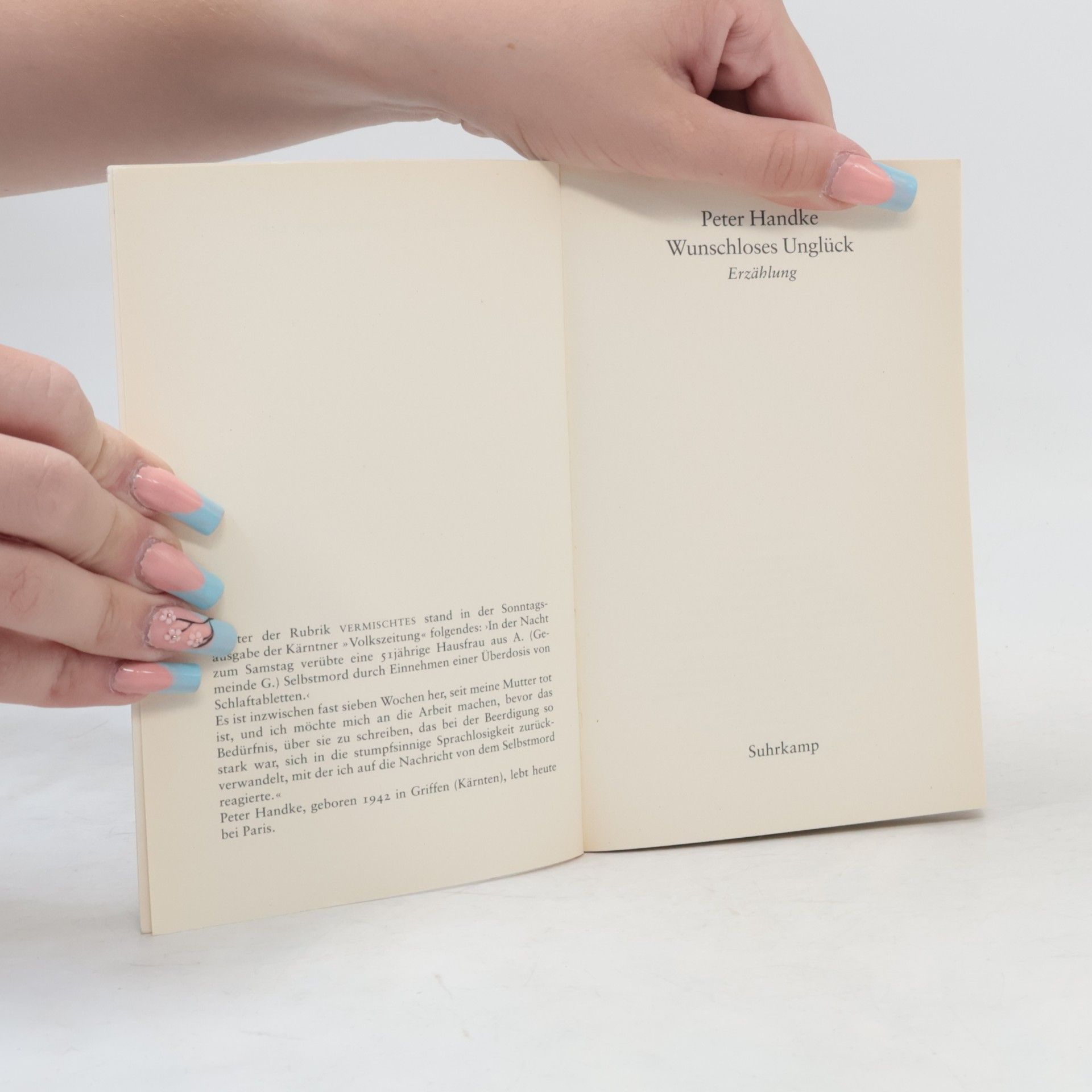 Peter Handke Wunschloses Unglück