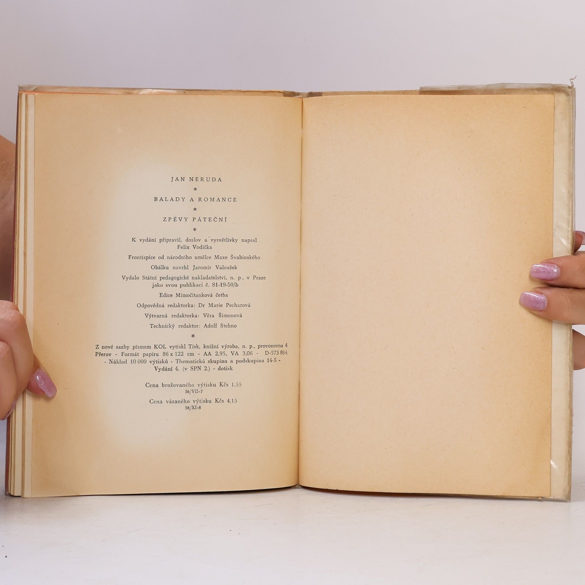 Jan Neruda Balady a romance. Zpěvy páteční