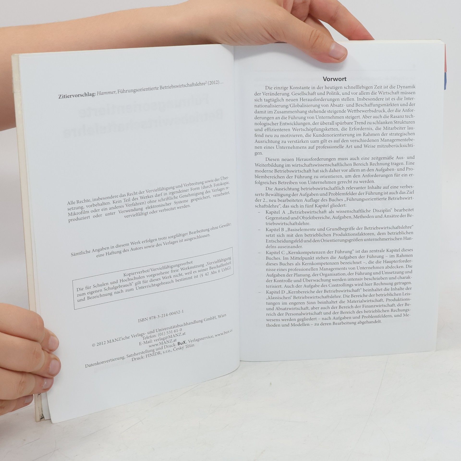 Richard Hammer Schriftenreihe Recht und Wirtschaft: Führungsorientierte Betriebswirtschaftslehre