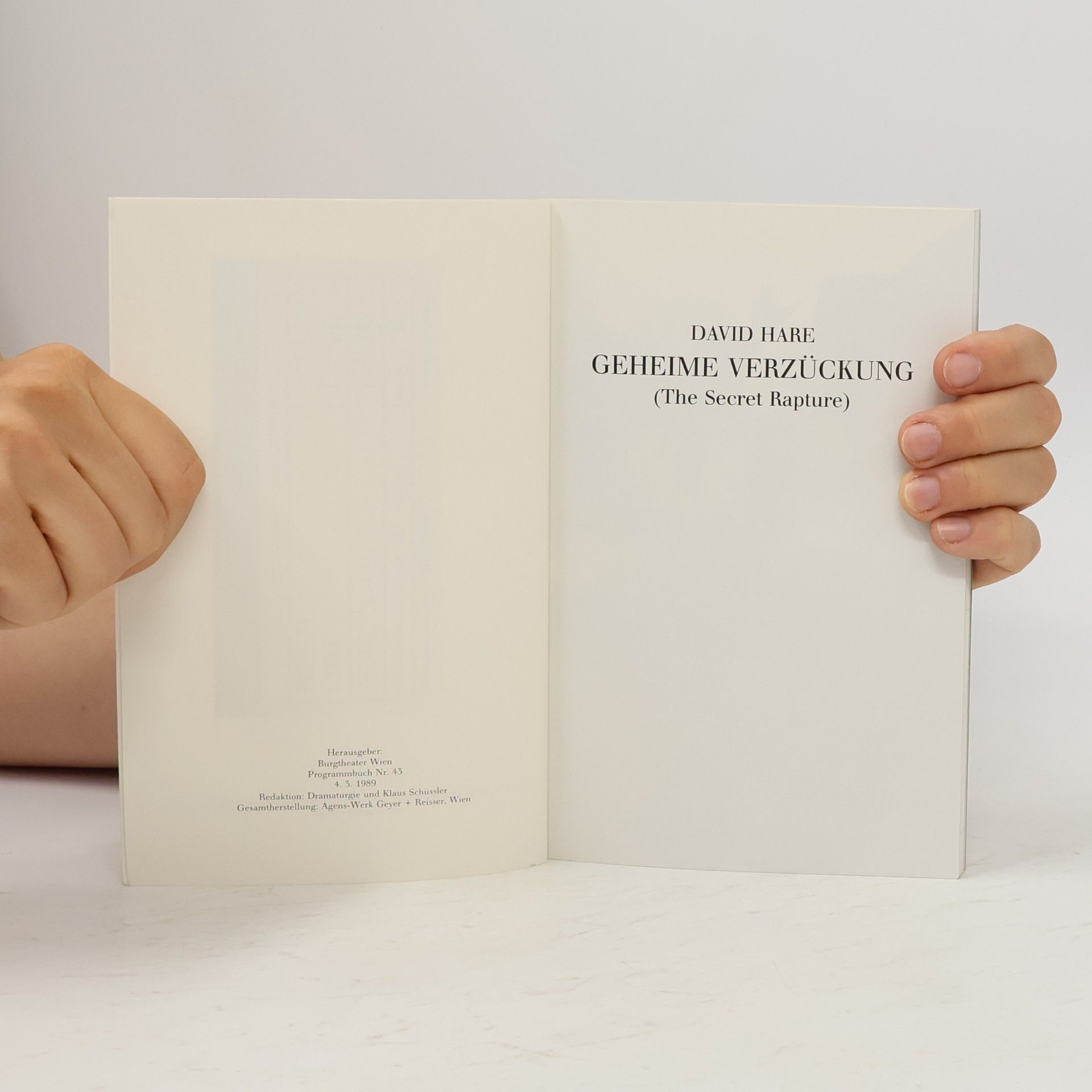 David Hare Geheime Verzückung