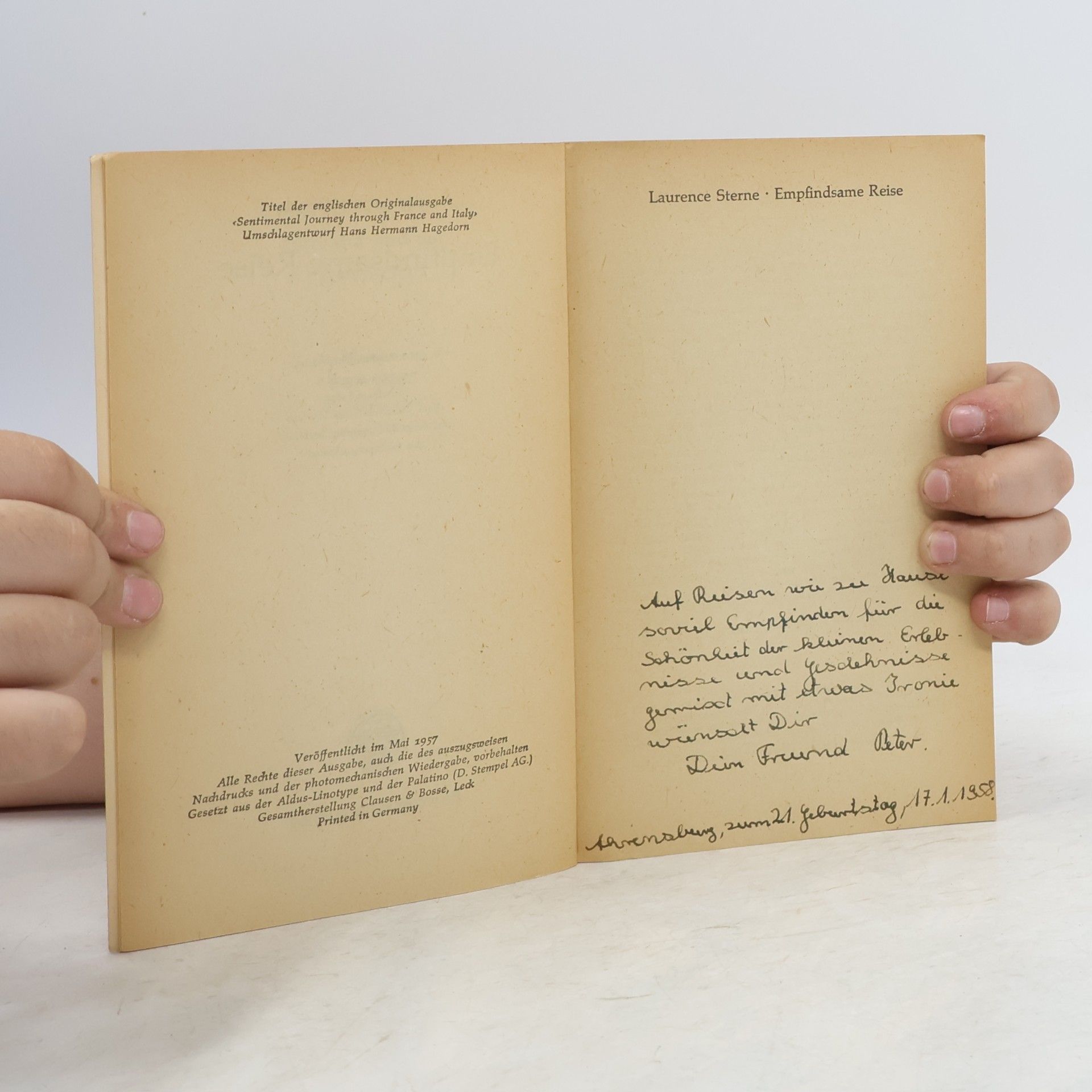 Laurence Sterne Empfindsame Reise