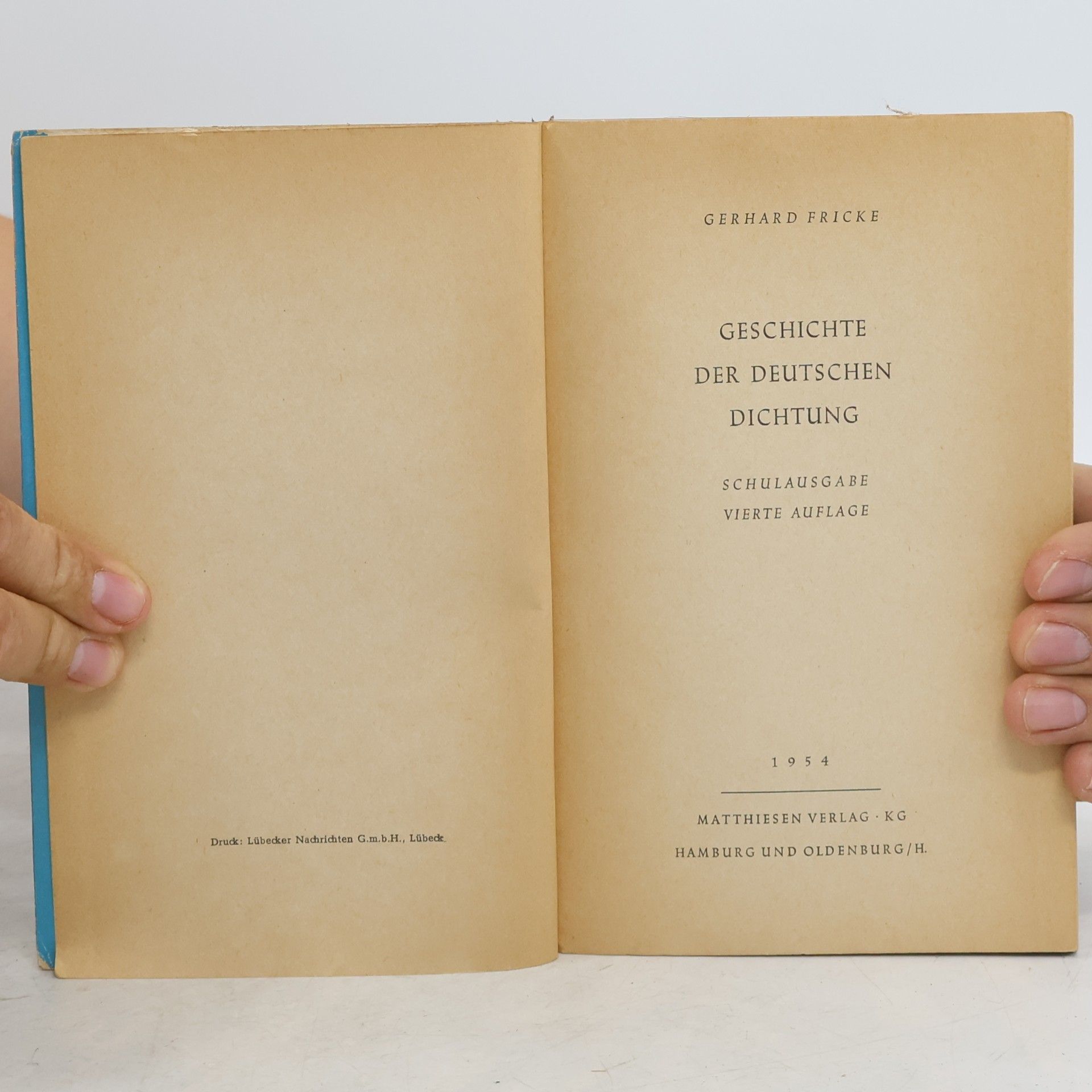 Gerhard Fricke Geschichte der deutschen dichtung