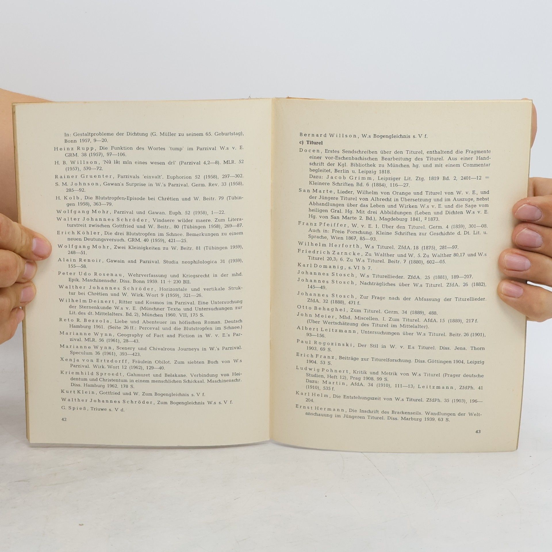 Willy Krogmann Bibliographie zu Wolfram von Eschenbach