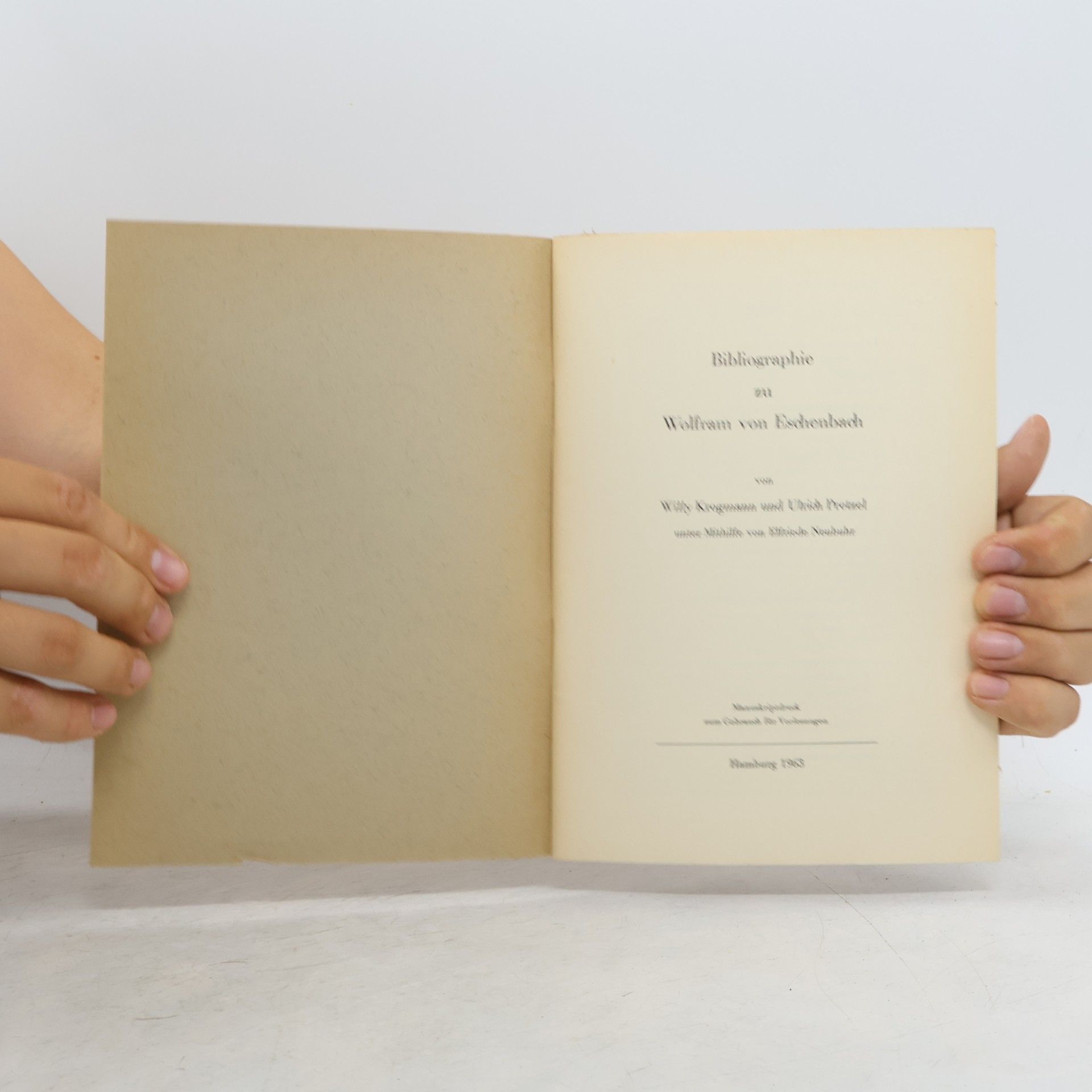 Willy Krogmann Bibliographie zu Wolfram von Eschenbach