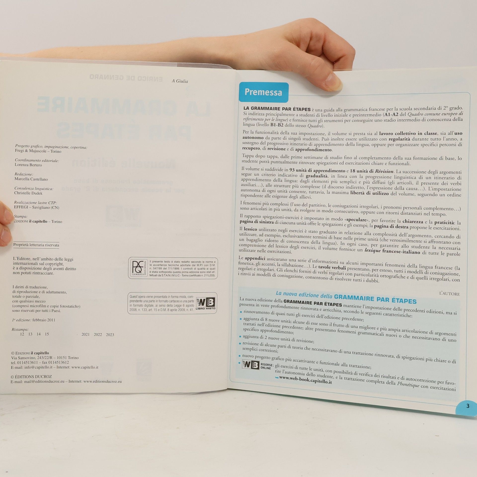 Enrico De Gennaro La grammaire par étapes. Testo base. Per le Scuole superiori. Con espansione online - Nouvelle édition