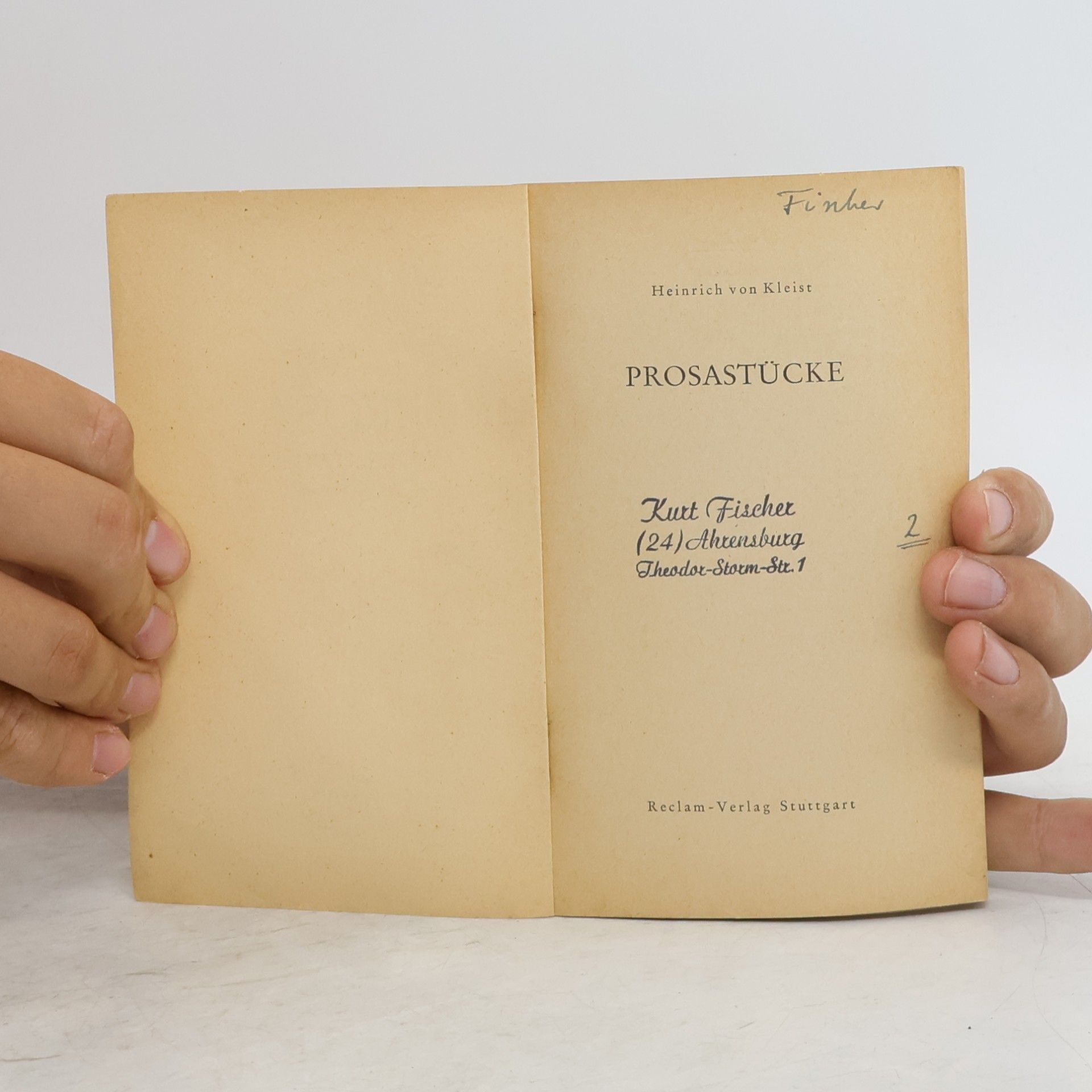 Heinrich von Kleist Prosastücke