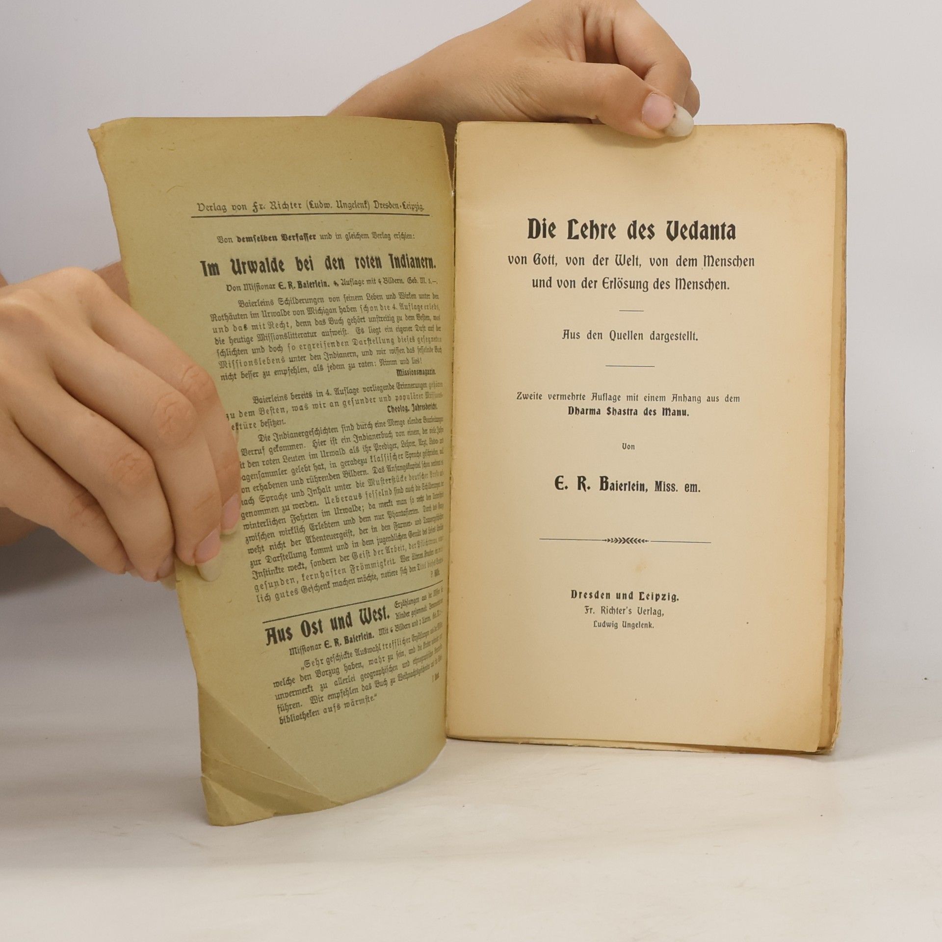 E. R. Baierlein Die Lehre des Vedanta