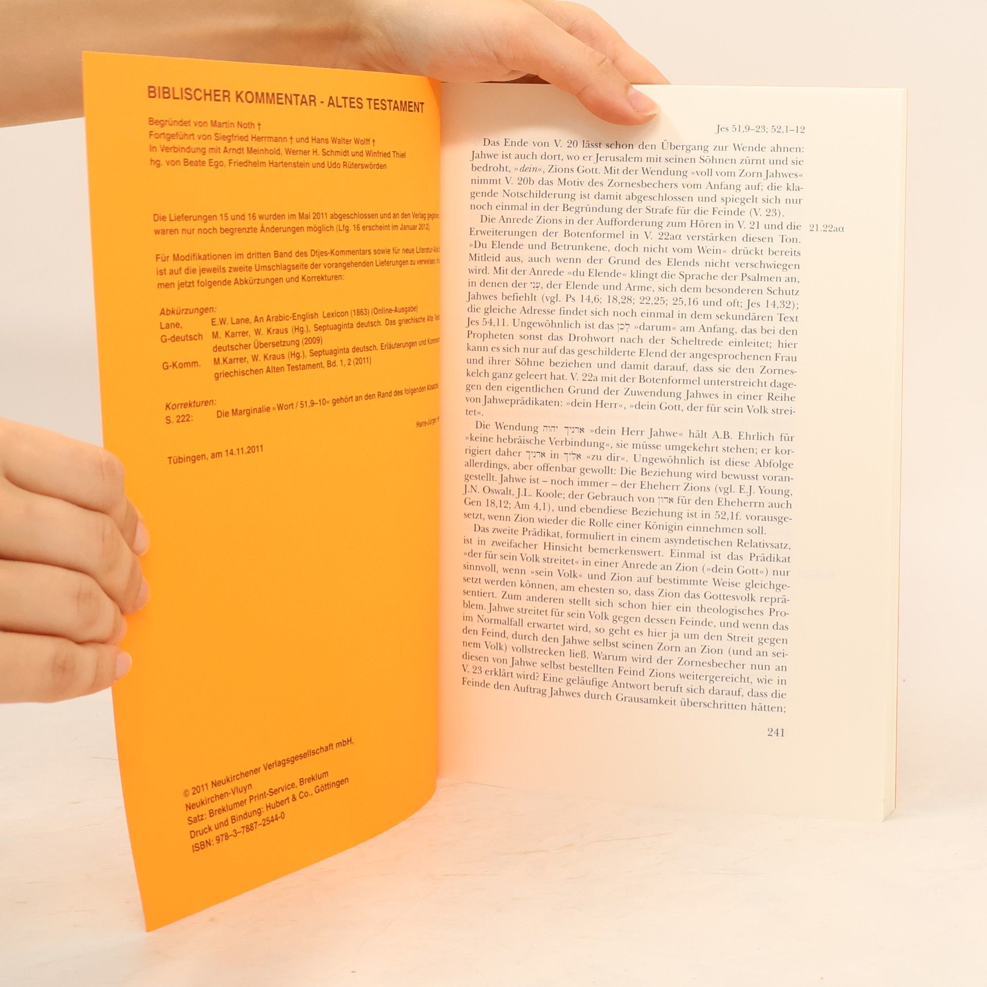 Hans-Jürgen Hermisson Biblischer Kommentar Altes Testament - 15: Deuterojesaja 51,9-53,12