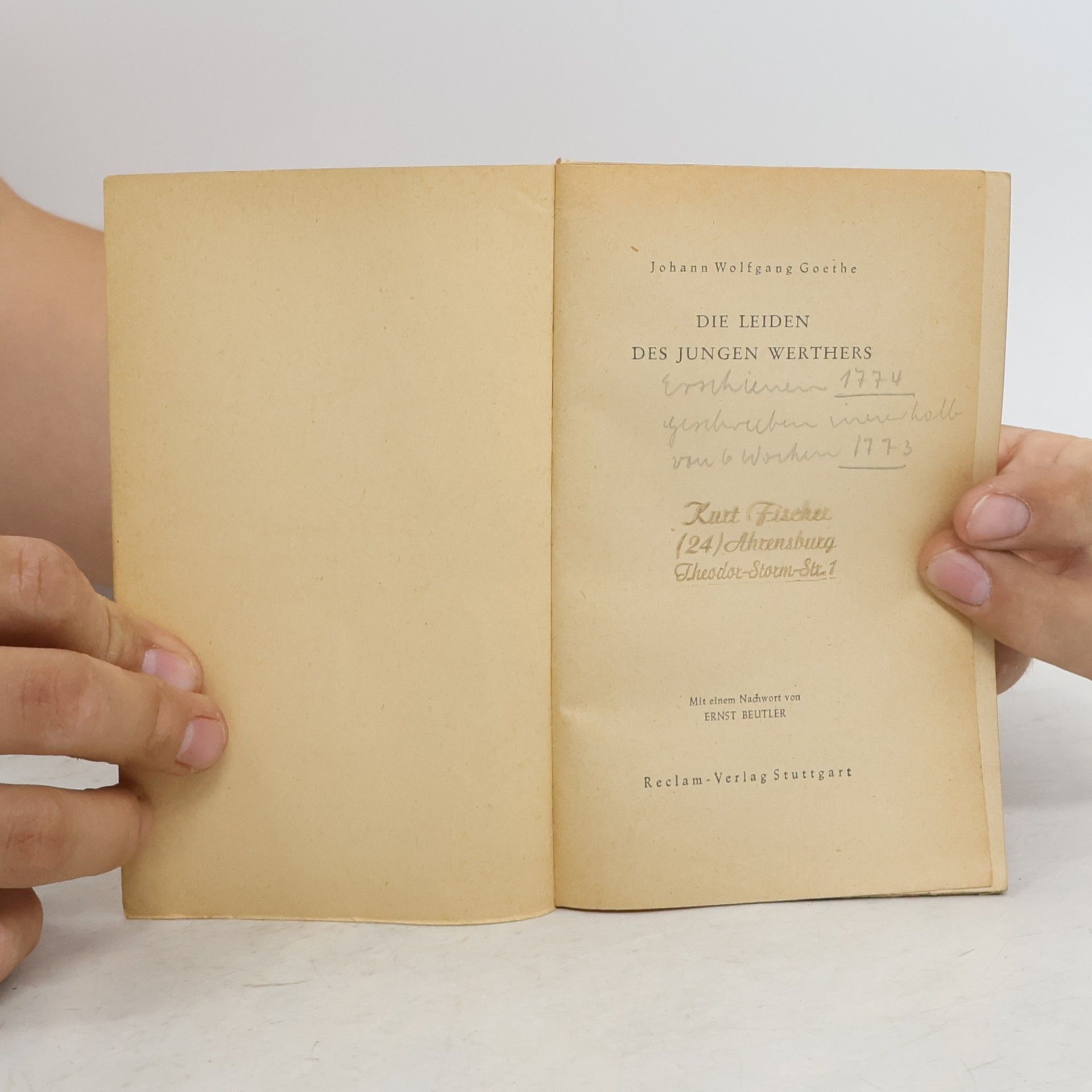 Johann Wolfgang von Goethe Die Leiden des Jungen Werthers