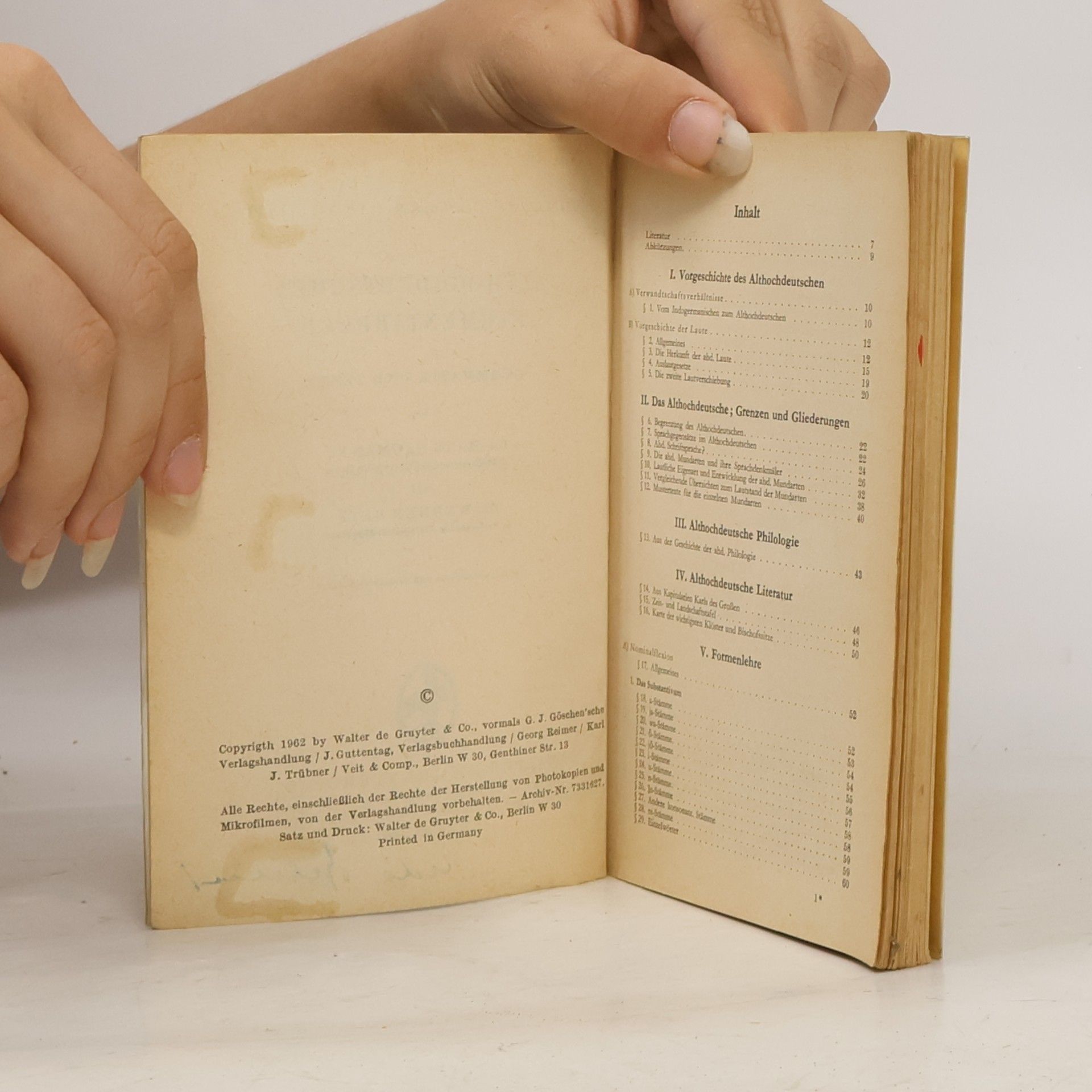 Naumann Hans Althochdeutsches Elementarbuch. Grammatik und Texte