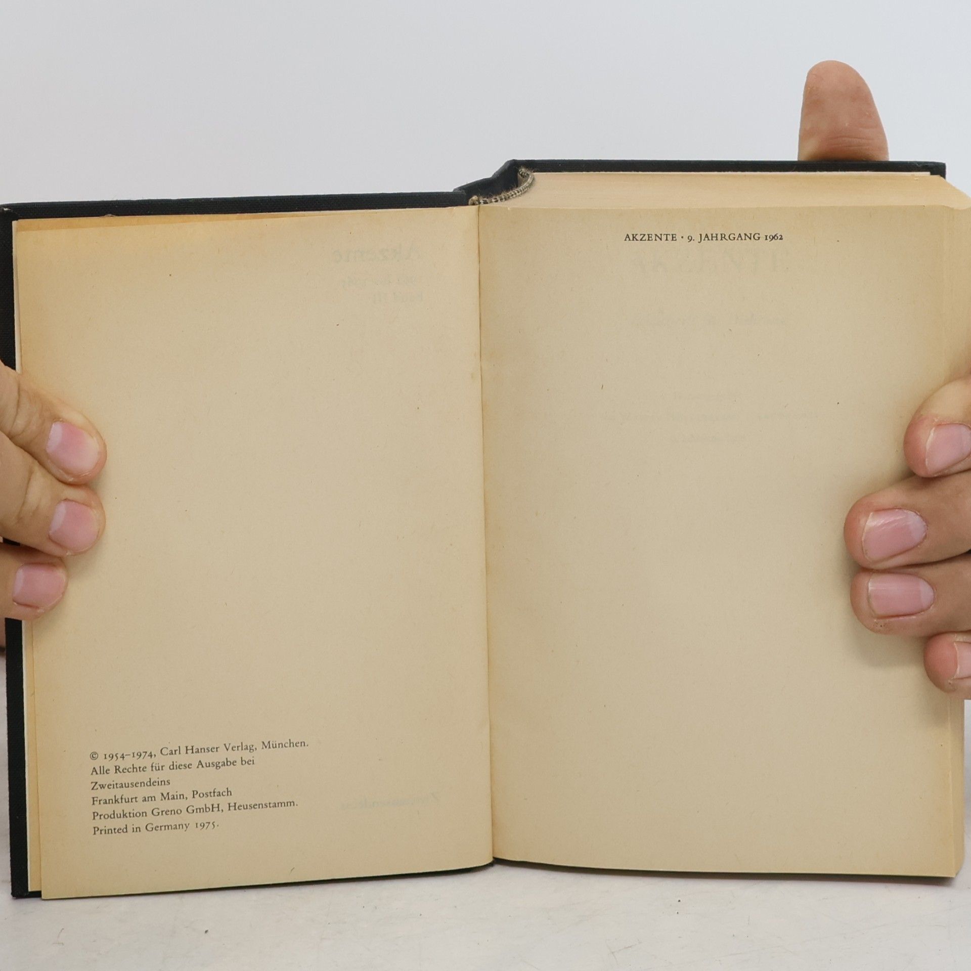 Hans Bender Akzente III. 1962 bis 1965
