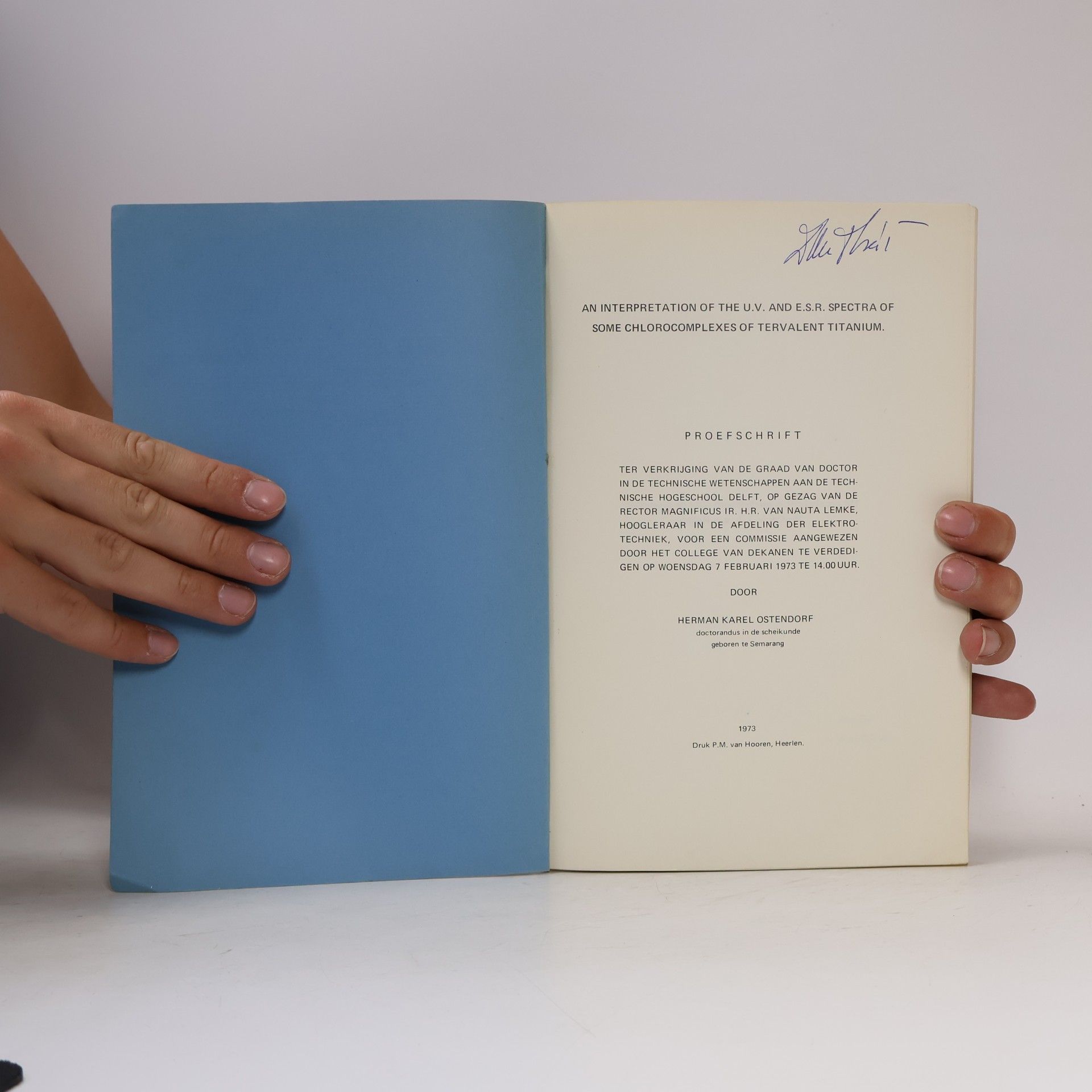 Herman Karel Ostendorf An interpretation of the U.V. and E.S.R. spectra of some chlorocomplexes of tervalent titanium