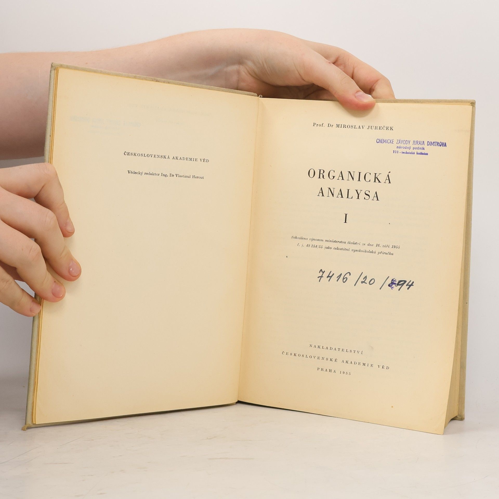 Miroslav Jureček Organická analysa I.