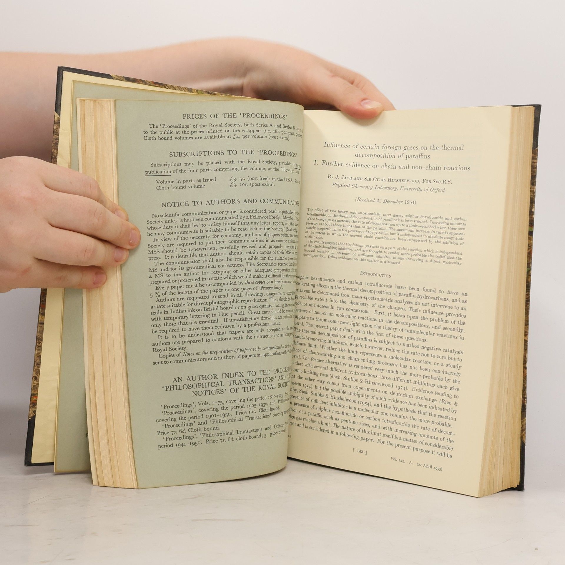 Various authors Proceedings of the Royal Society of London 229
