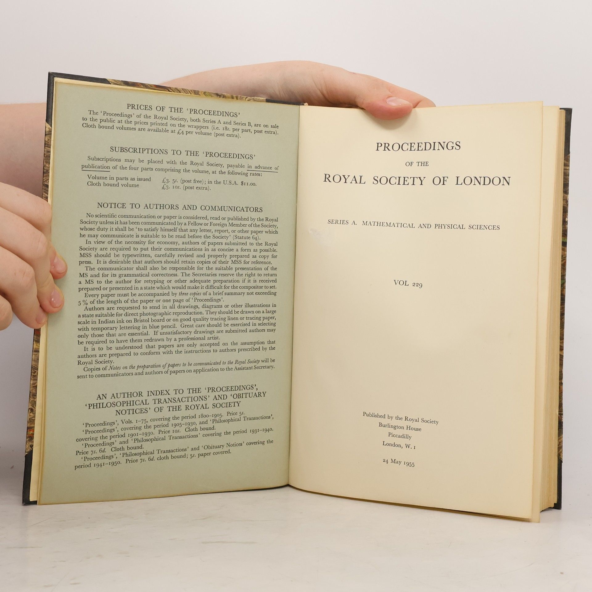 Autorenkollektiv Proceedings of the Royal Society of London 229