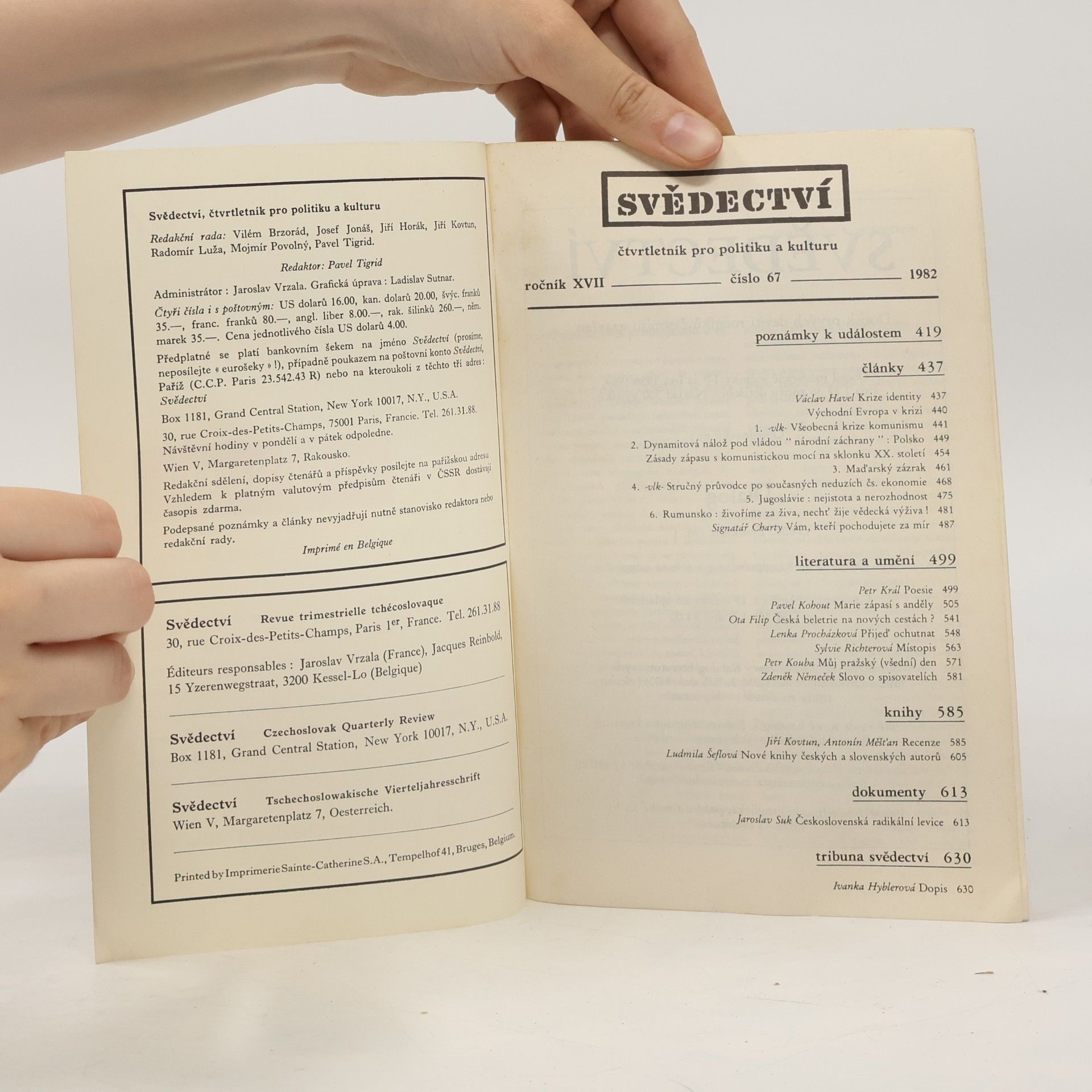 kolektiv Svědectví 67/1982