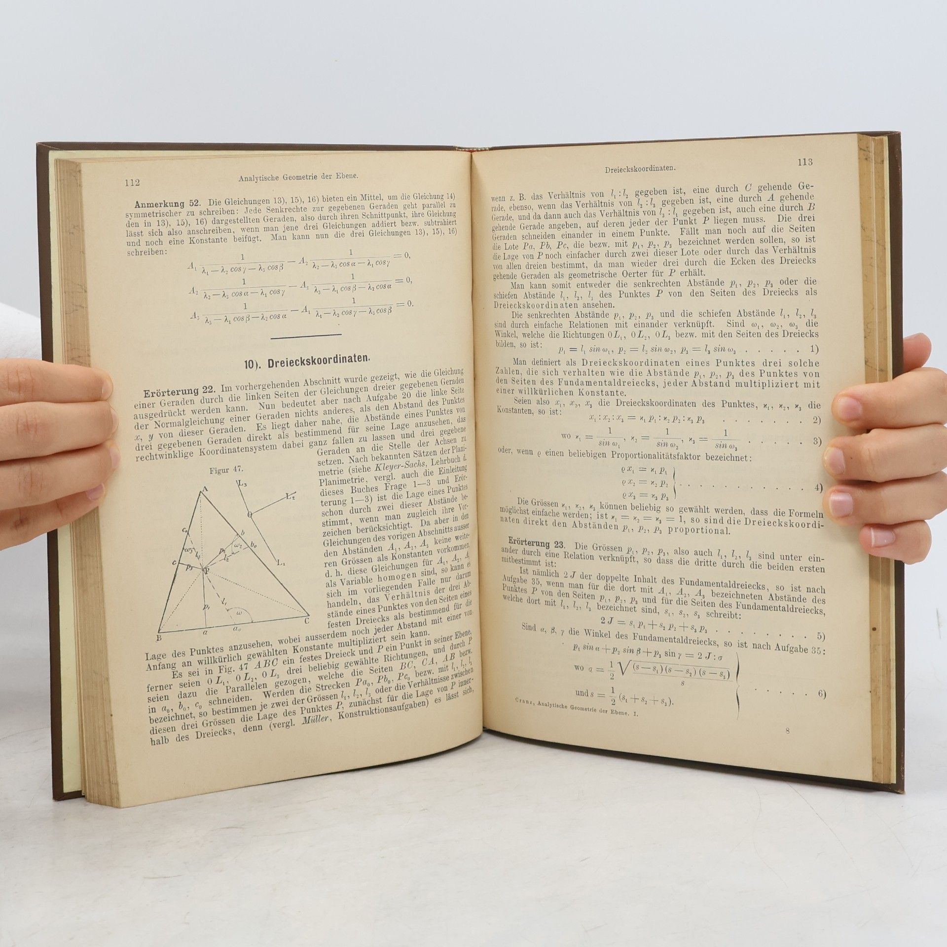 Heinrich Cranz Lehrbuch der Analytischen Geometrie der Ebene I. Analytische Geometrie des Punktes und der Geraden