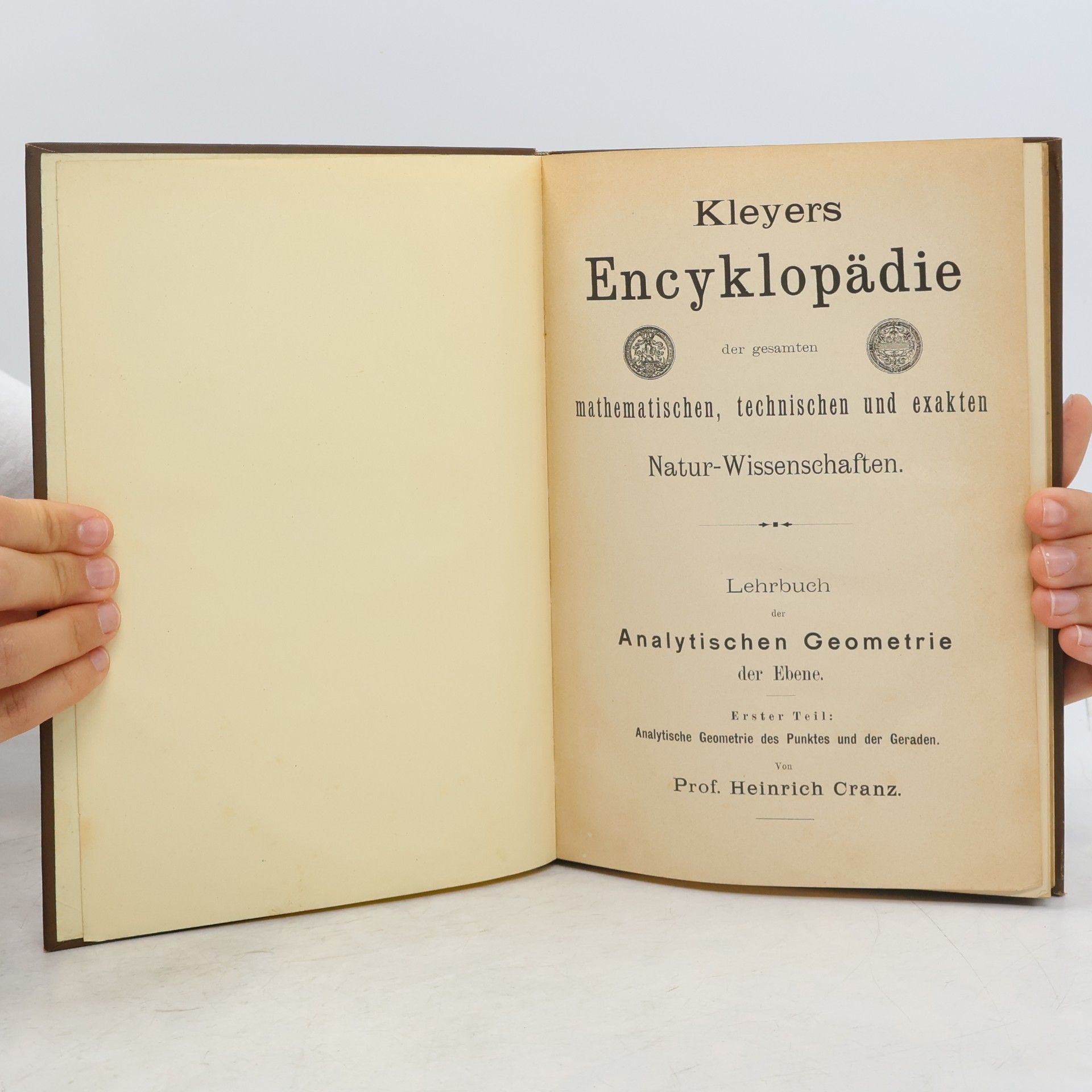 Heinrich Cranz Lehrbuch der Analytischen Geometrie der Ebene I. Analytische Geometrie des Punktes und der Geraden