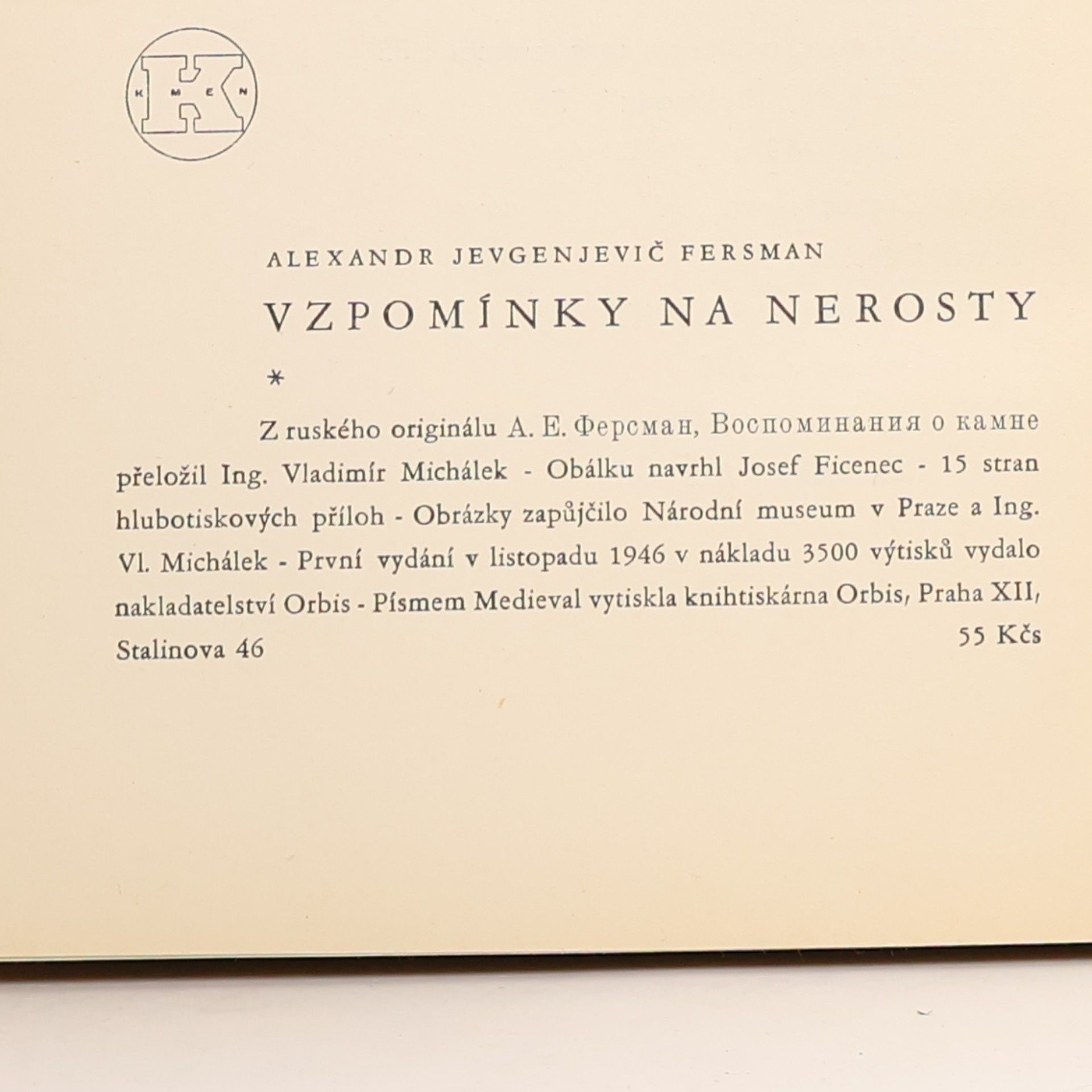 Aleksandr Jevgen jevič Fersman Vzpomínky na nerosty