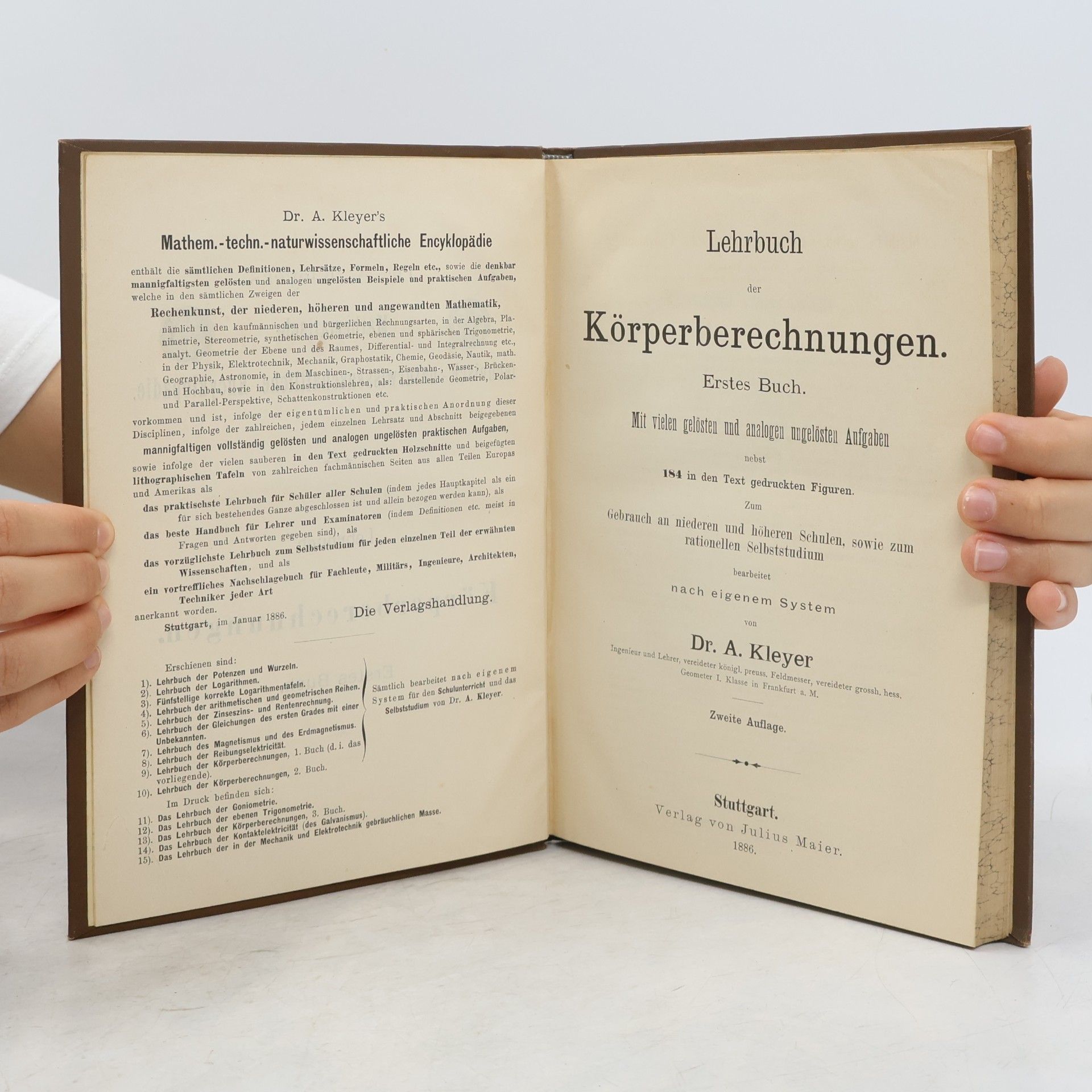A. Kleyer Lehrbuch der Körperberechnungen 1