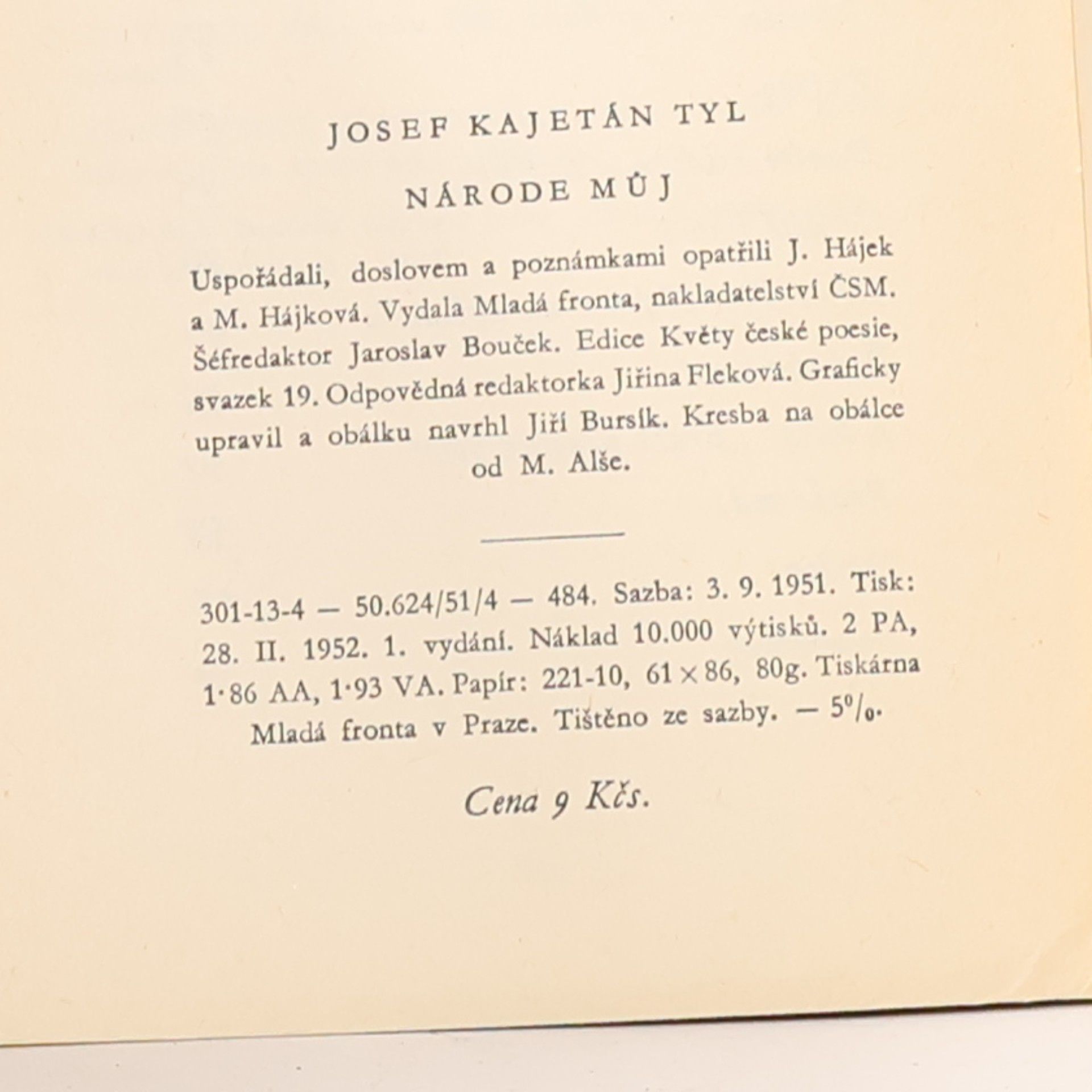 Josef Kajetán Tyl Národe můj