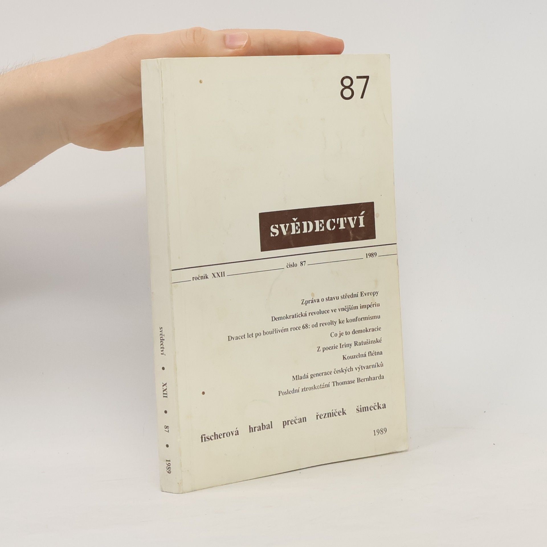 Svědectví, čtvrtletník pro politiku a kulturu (ročník XXII, číslo 87, 1989)