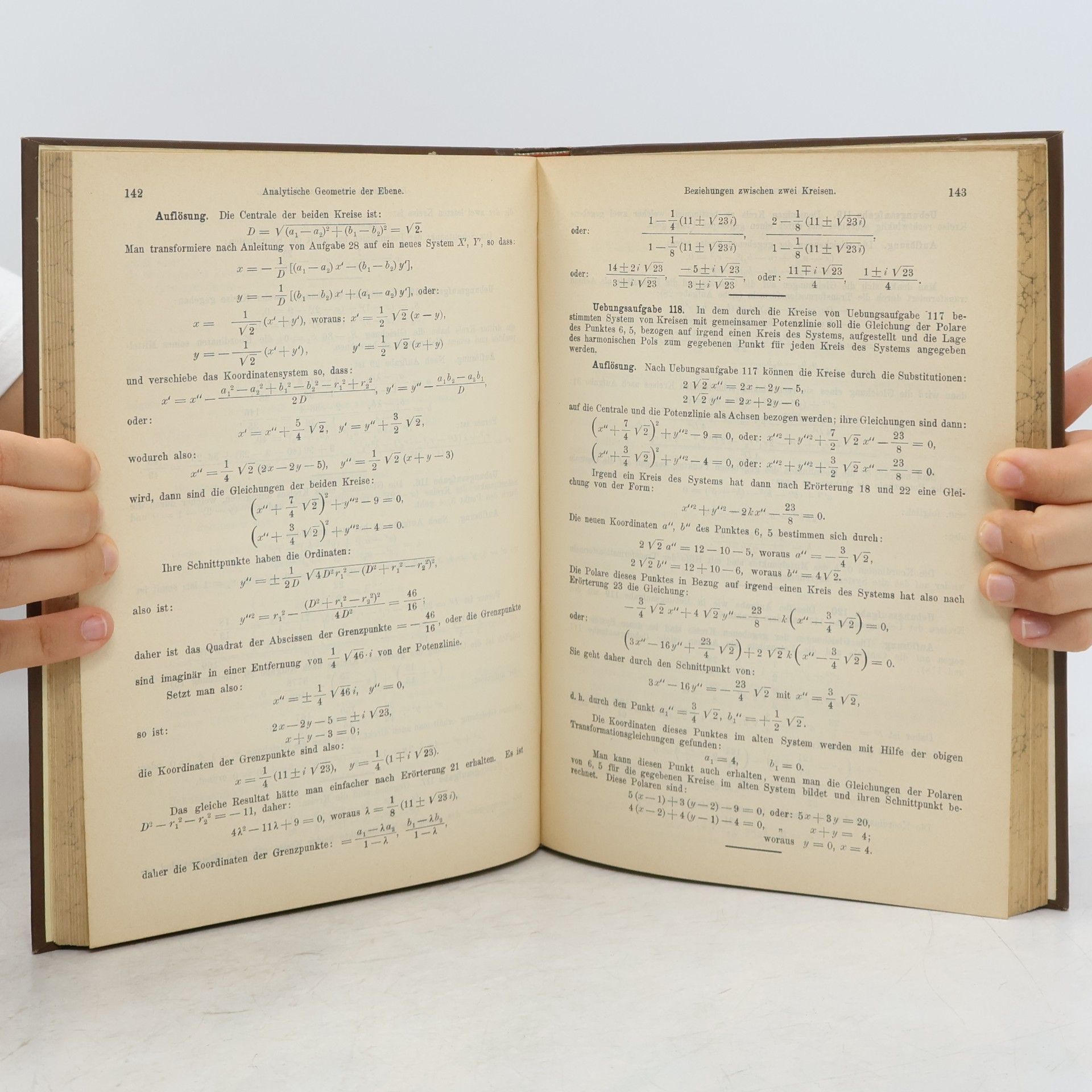 Heinrich Cranz Lehrbuch der Analytischen Geometrie der Ebene II.