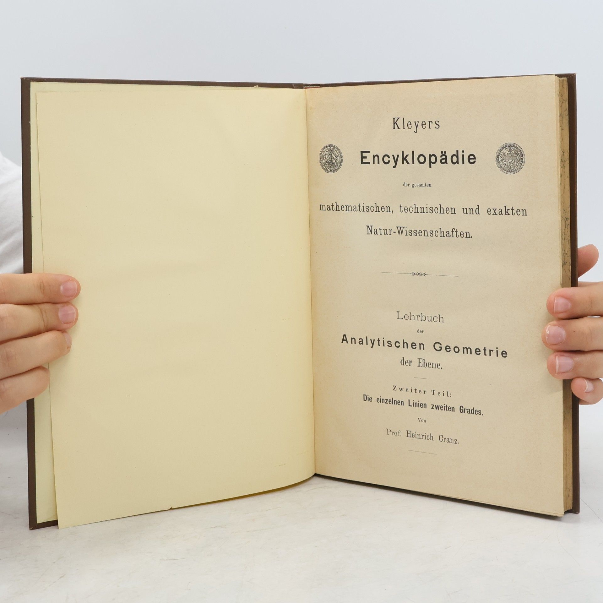 Heinrich Cranz Lehrbuch der Analytischen Geometrie der Ebene II.