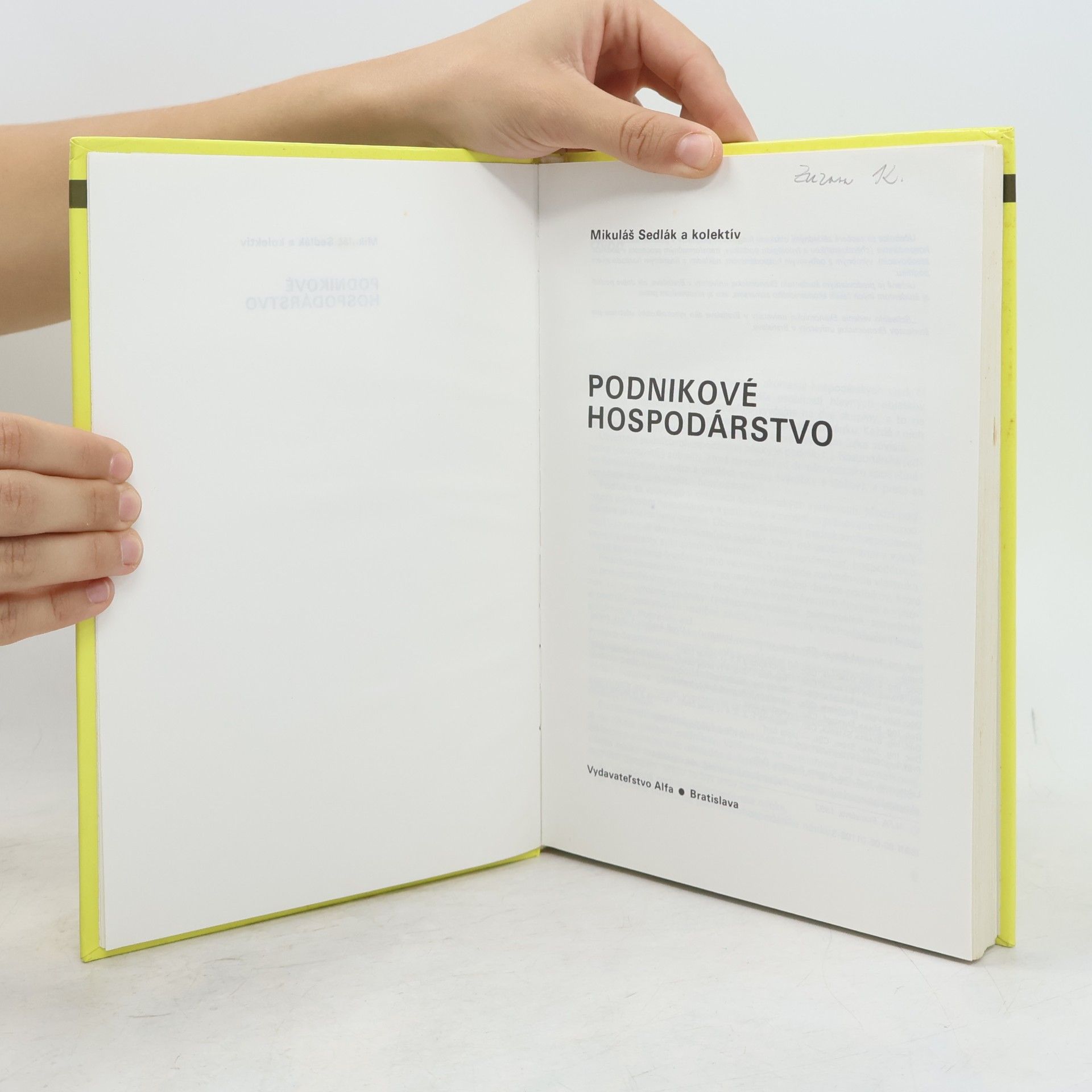 Karol Vlachynský Podnikové hospodárstvo