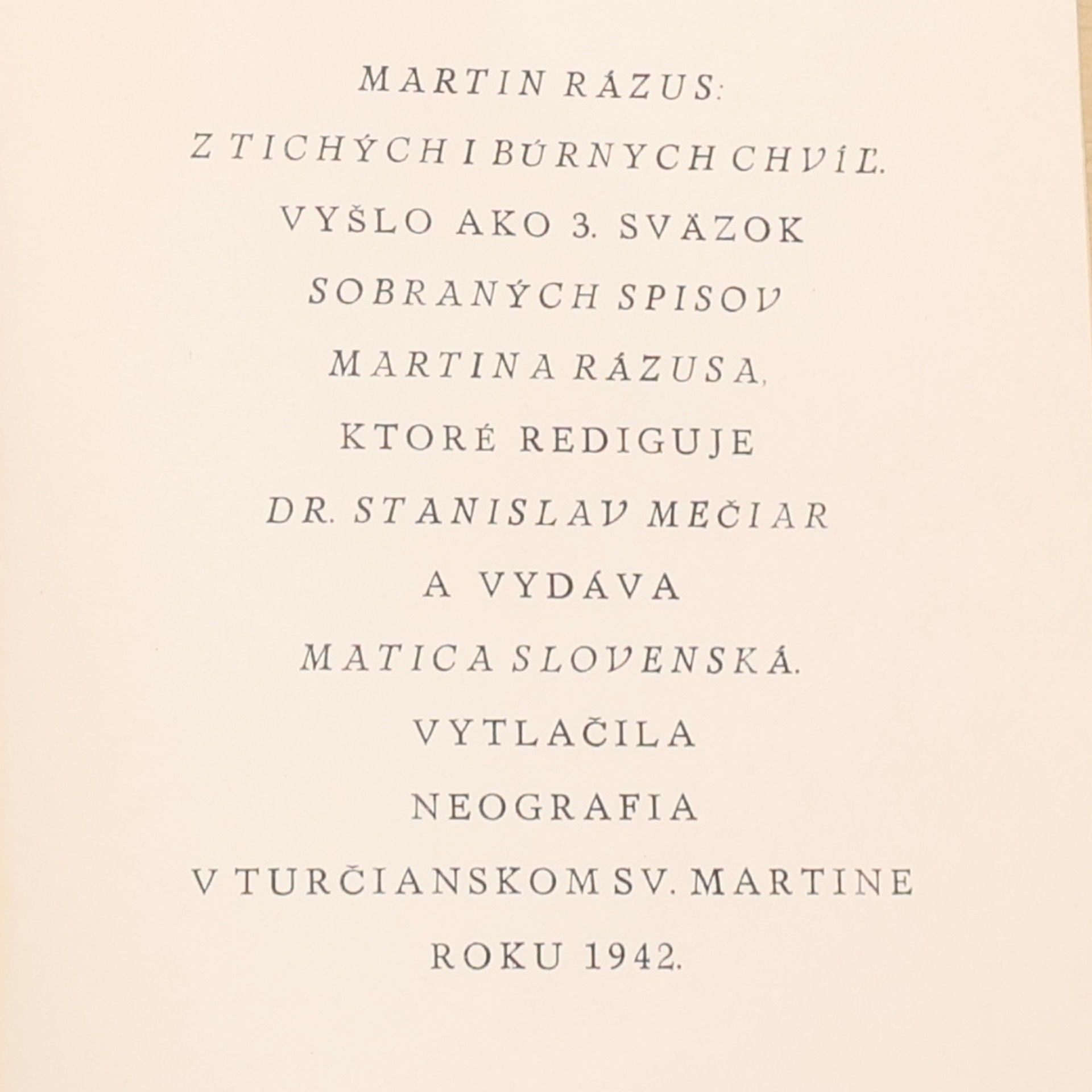 Martin Rázus Sobrané spisy Martina Rázusa 3
