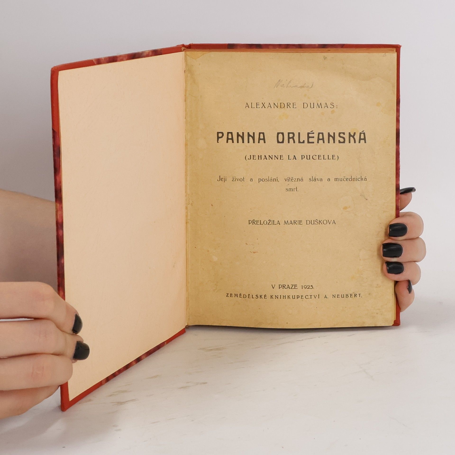 Vilem Gabler Anna Městecká. Panna Orleanská