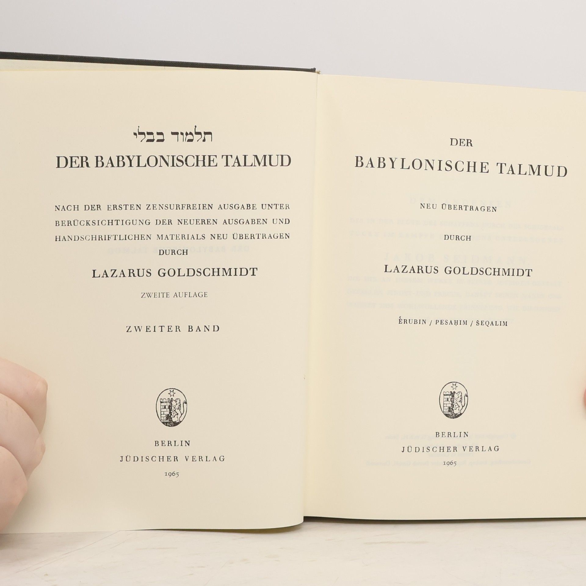 Lazarus Goldschmidt Der Babylonische Talmud
