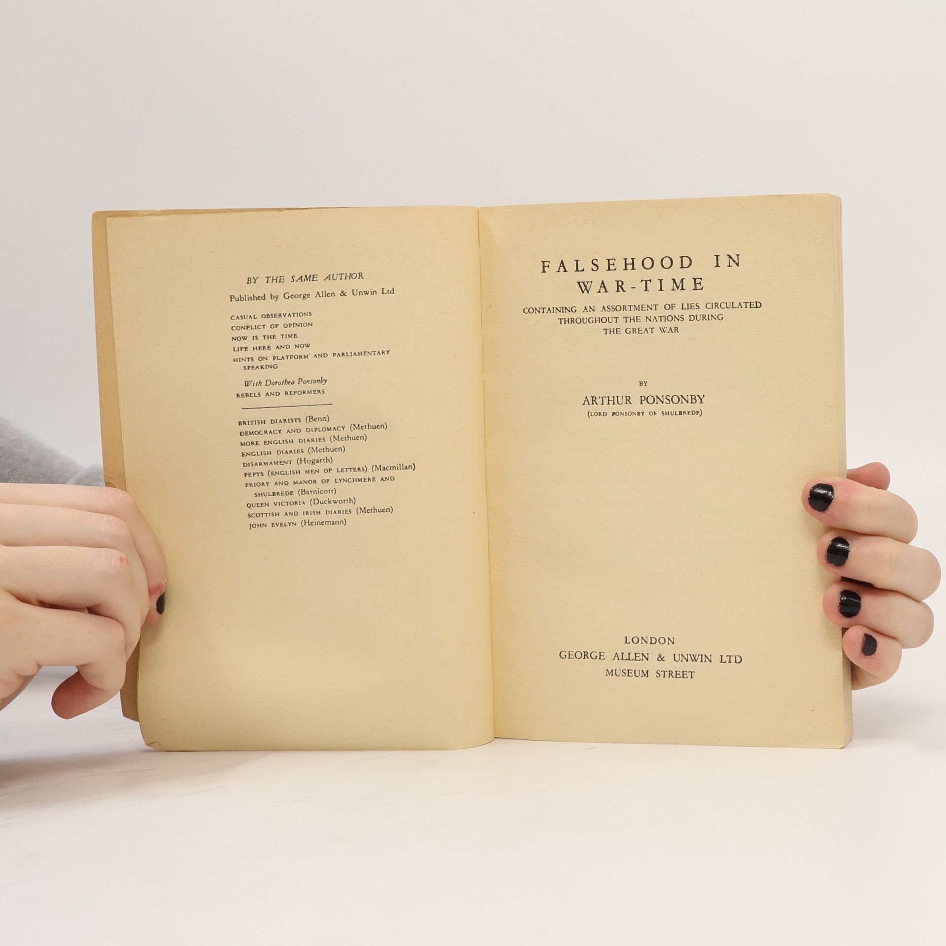 Arthur Ponsonby Falsehood in Wartime