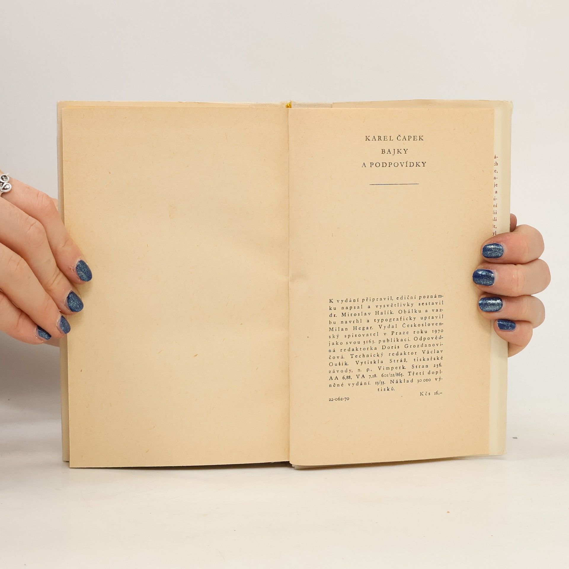 Karel Čapek Bajky a podpovídky