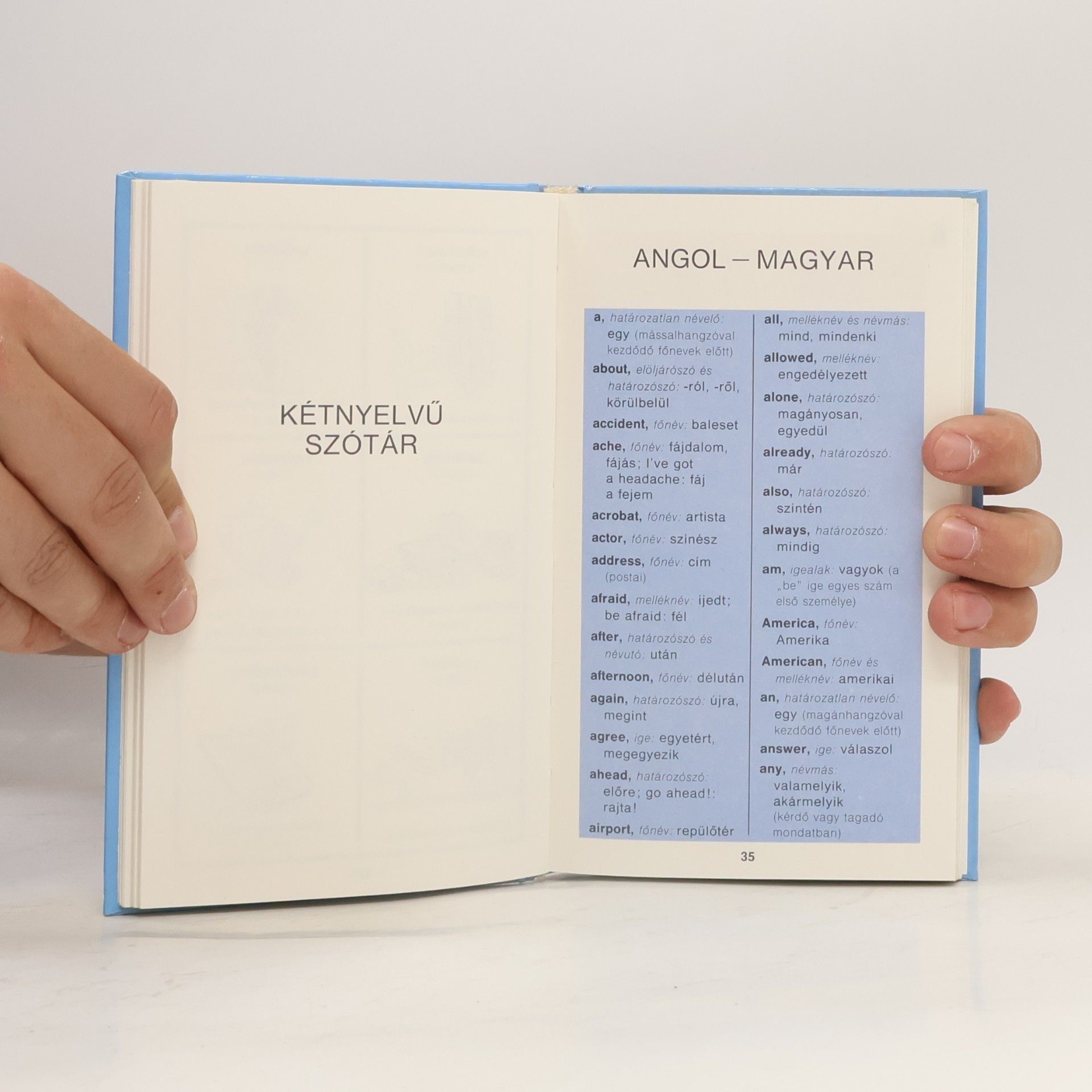 Képes angol szótár kezdőknek