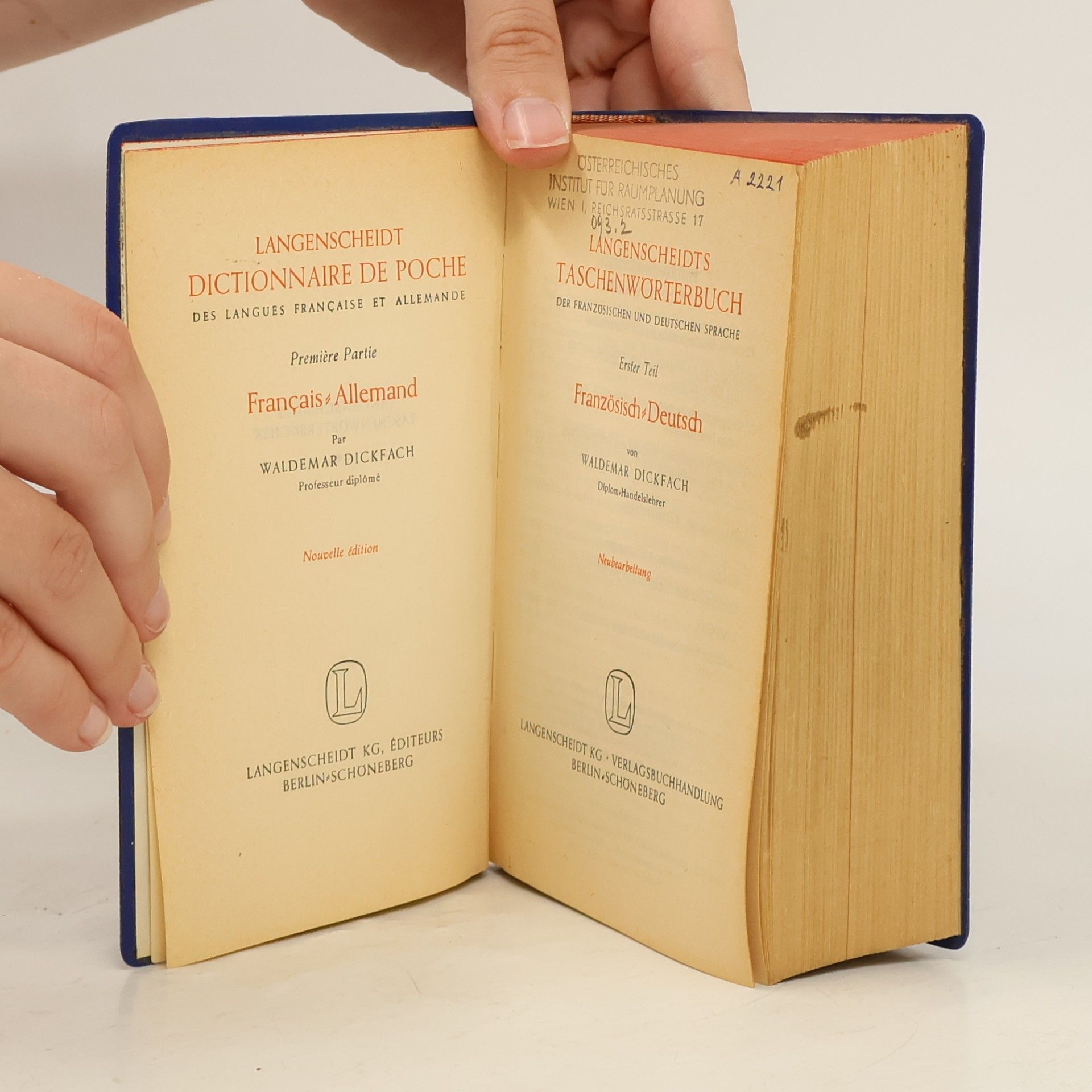 Waldemar Dickfach Langenscheidts Taschenwörterbuch der französischen und deutschen Sprache, Erster Teil: