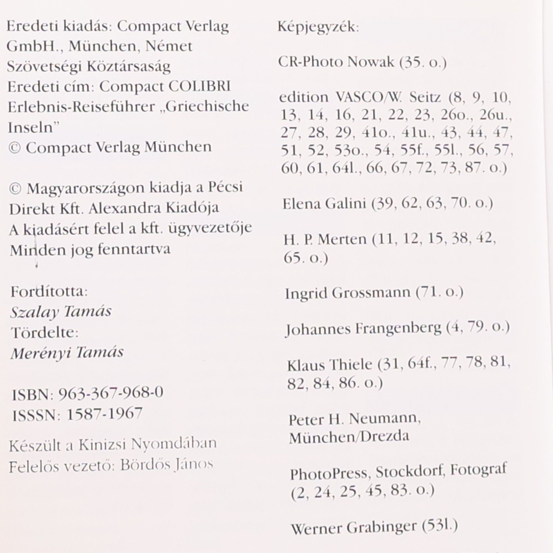 Auteurscollectief Görög Szigetek