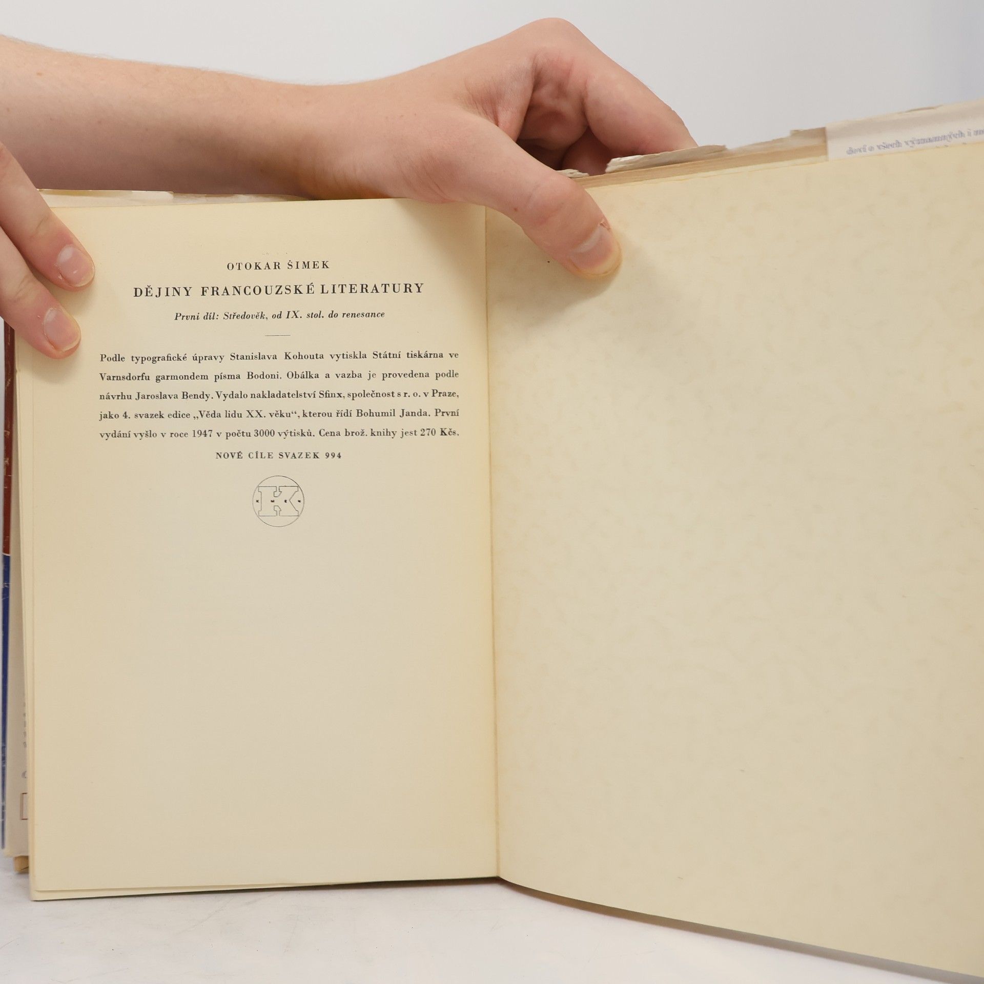 Šimek Otakar Dějiny francouzské literatury 1