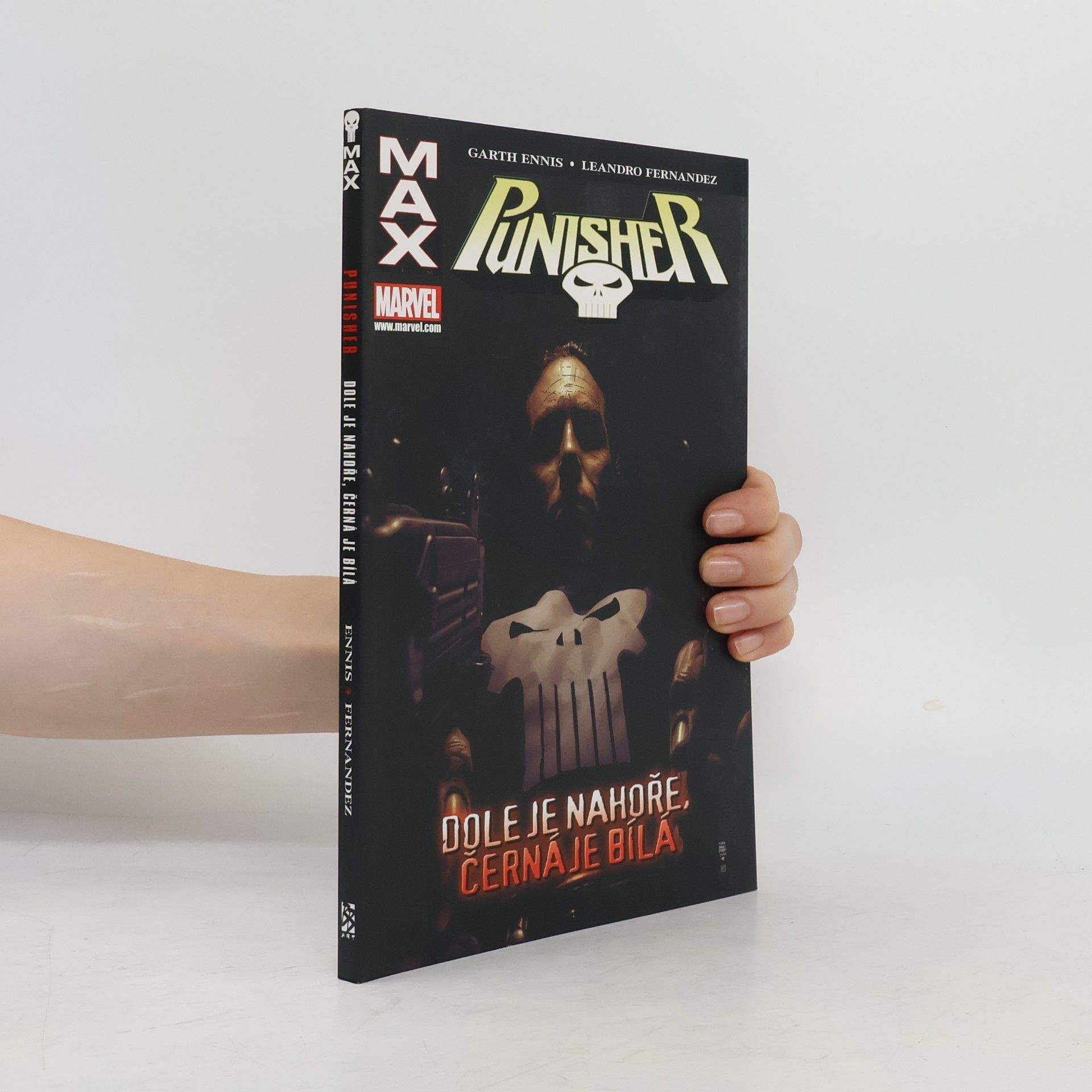 Leandro Fernandez Punisher. Dole je nahoře, černá je bílá