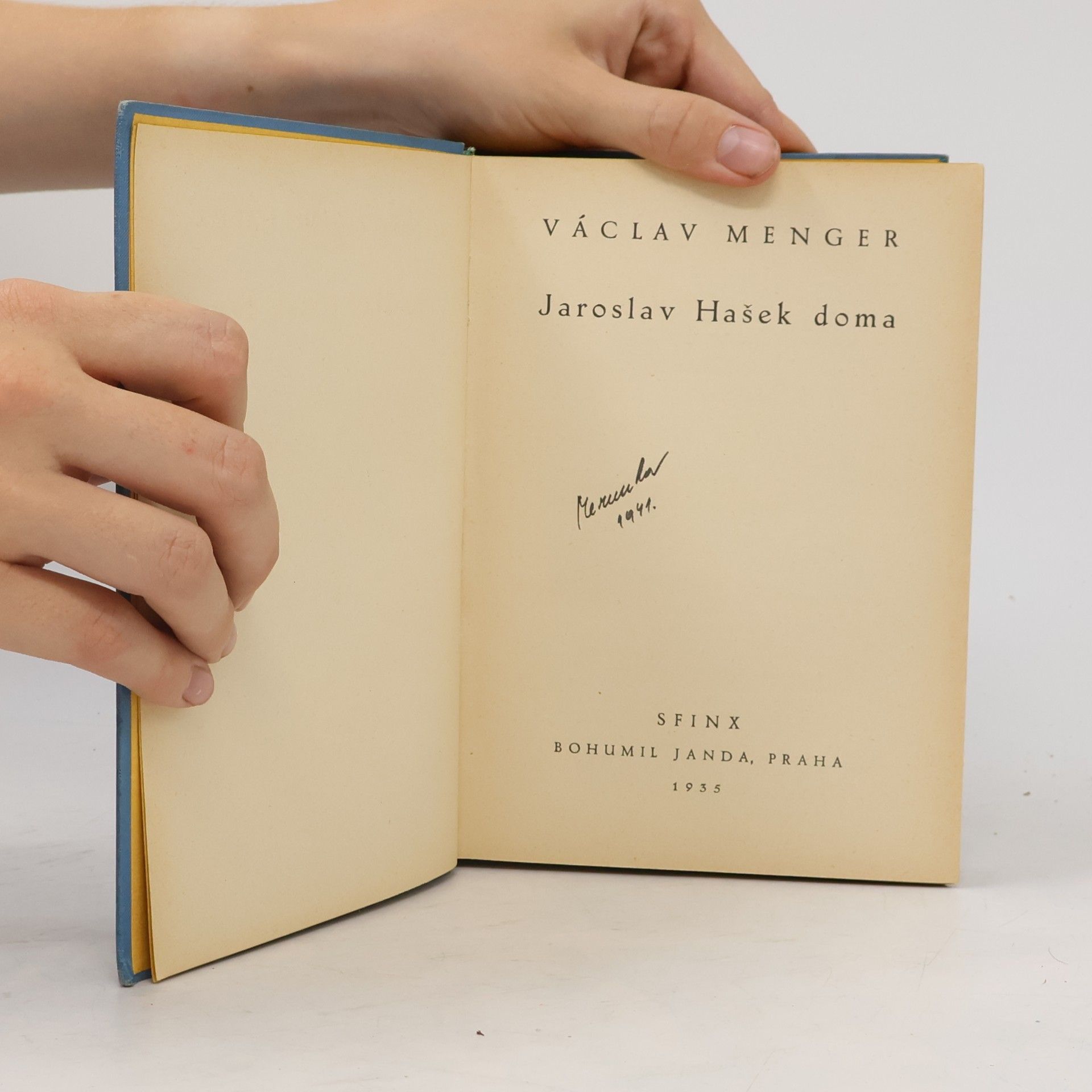 Václav Menger Jaroslav Hašek doma