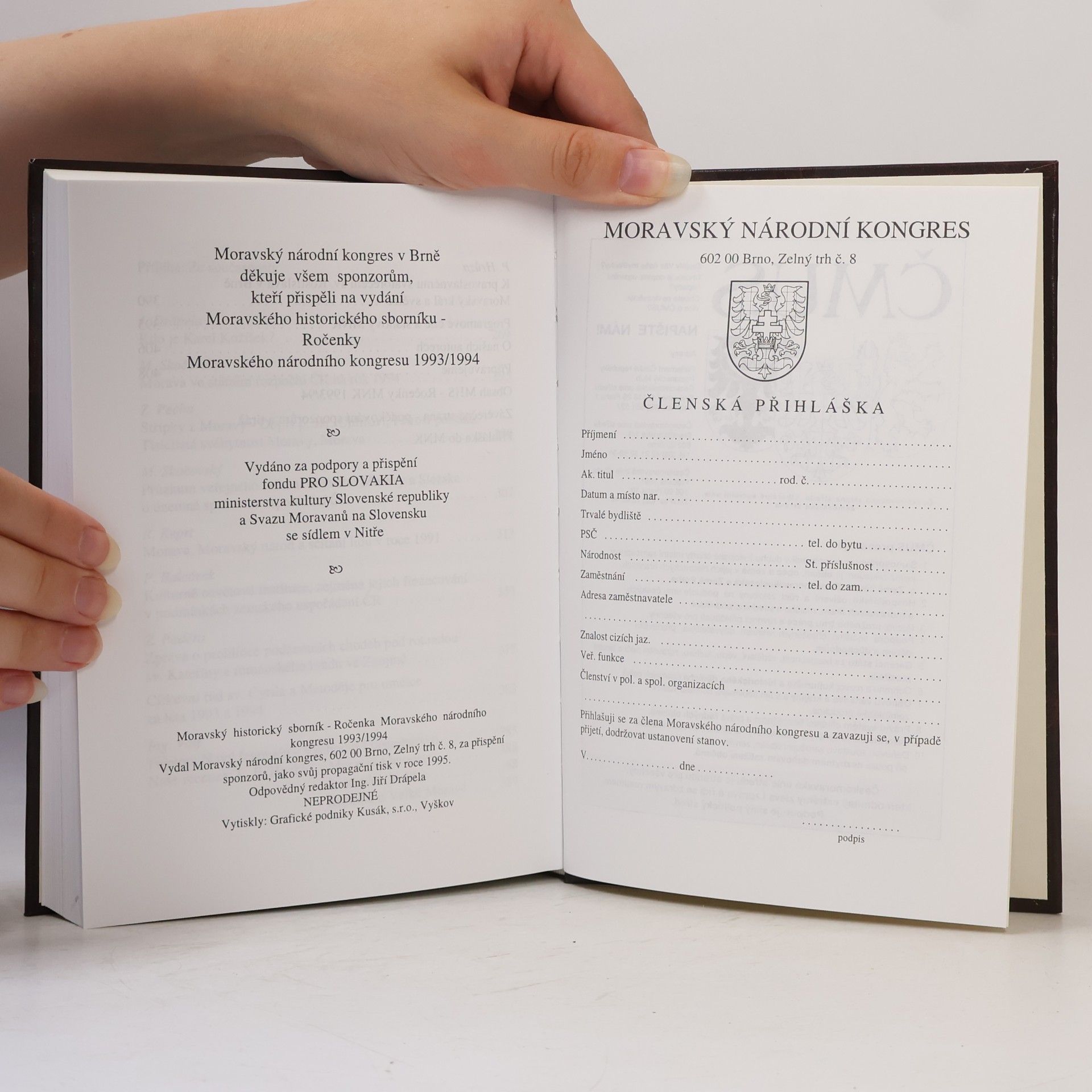 Autorenkollektiv Moravský historický sborník. Ročenka moravského národního kongresu 1993/1994