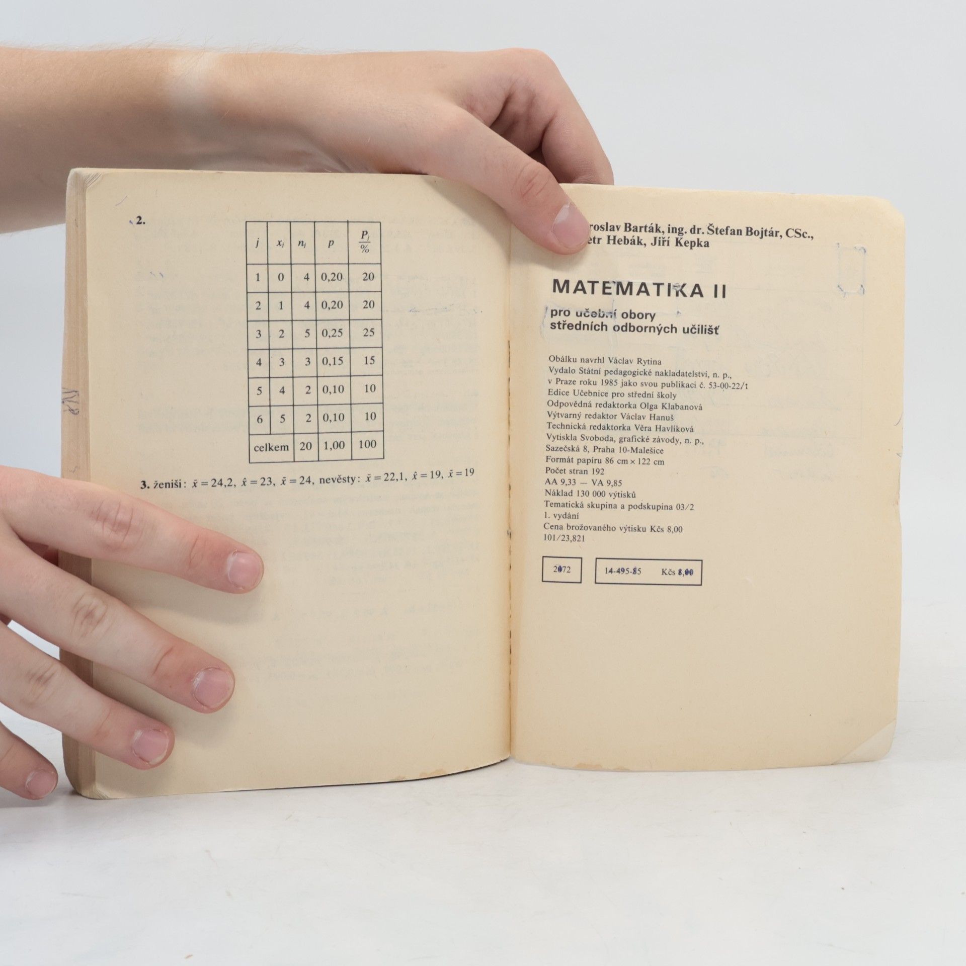 Various authors Matematika II pro učební obory středních odborných učilišť